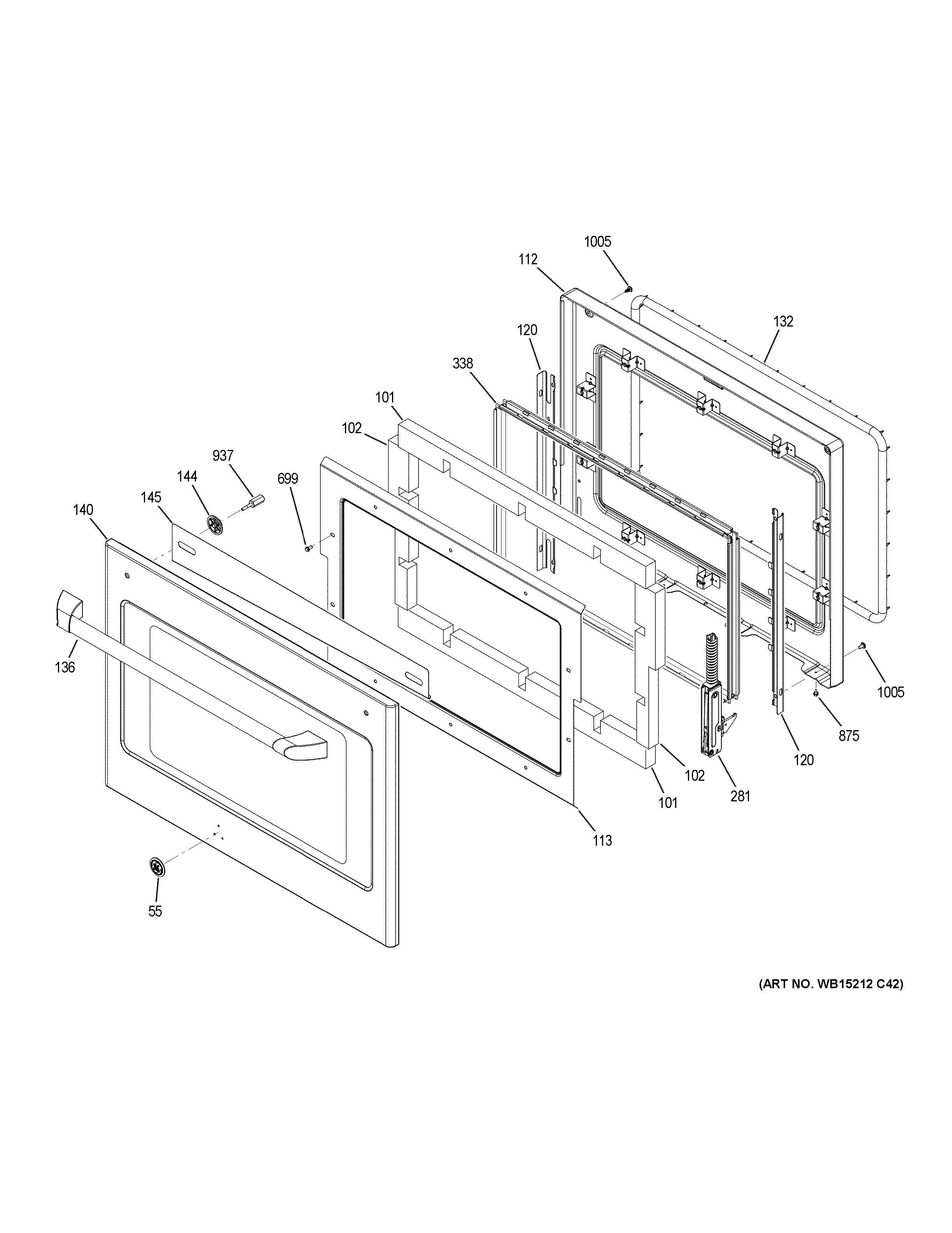 GE CT9050EK3DS door diagram