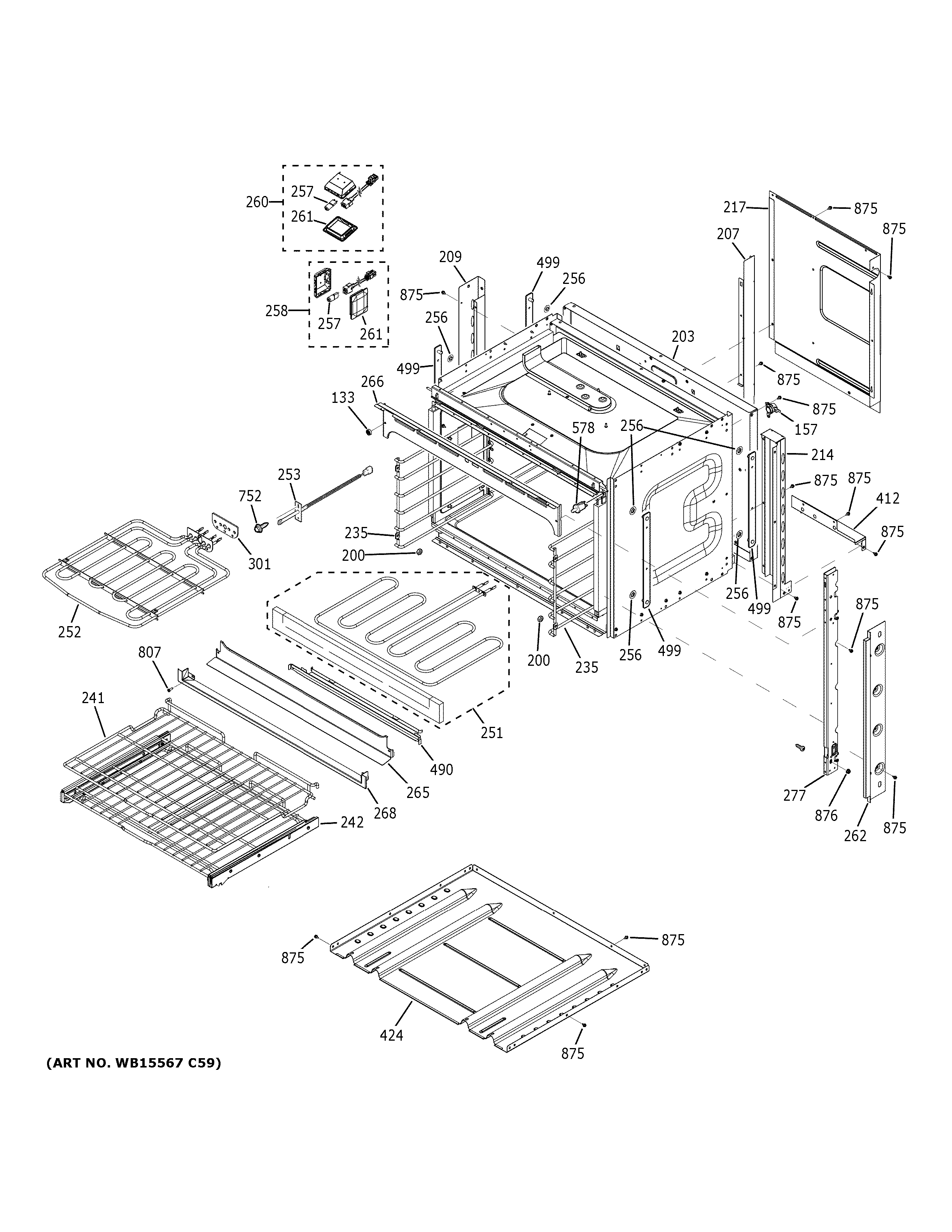 GE PK7000FM2DS body parts diagram