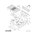 GE CGB550P2M1S1 control panel & cooktop diagram