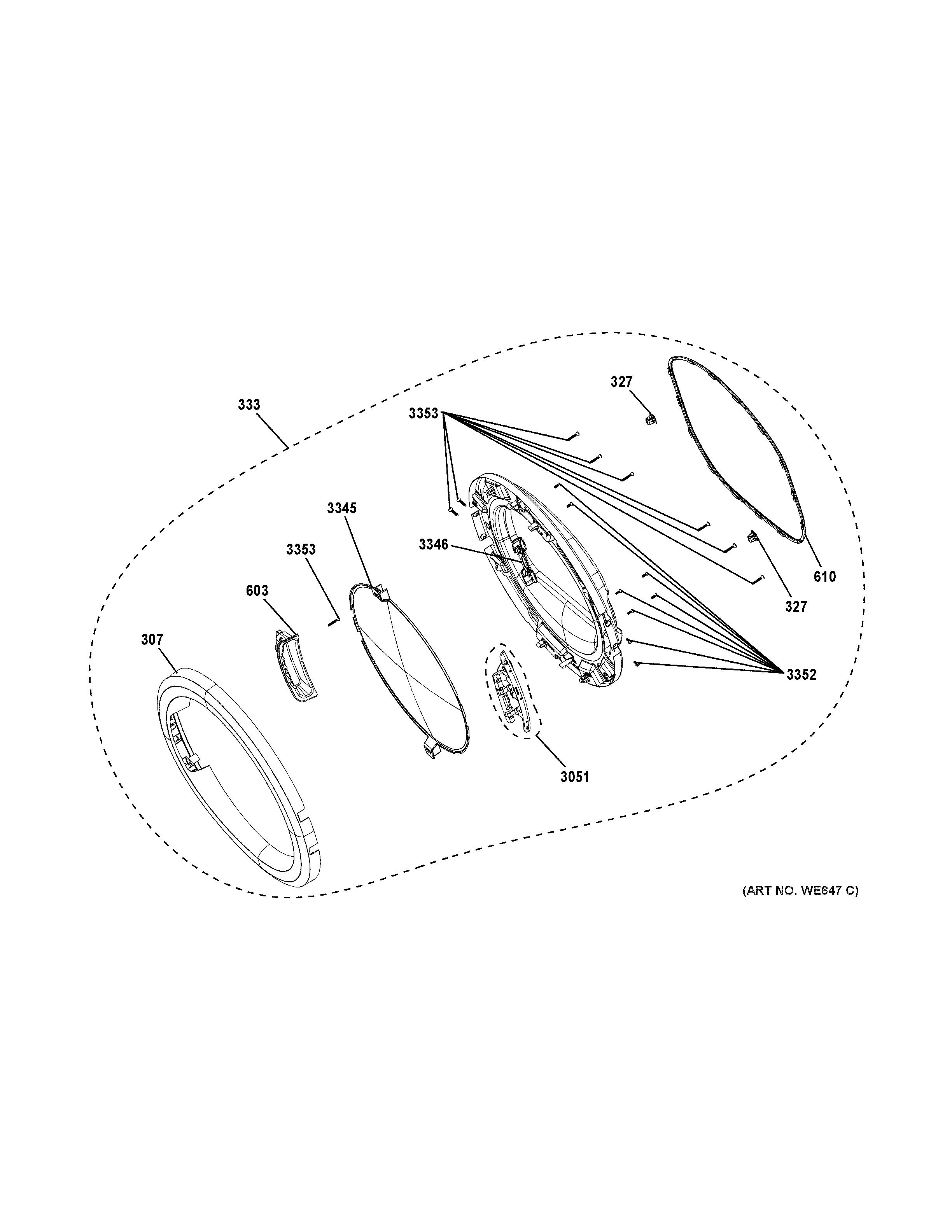 GE GFDL110EH1WW door diagram