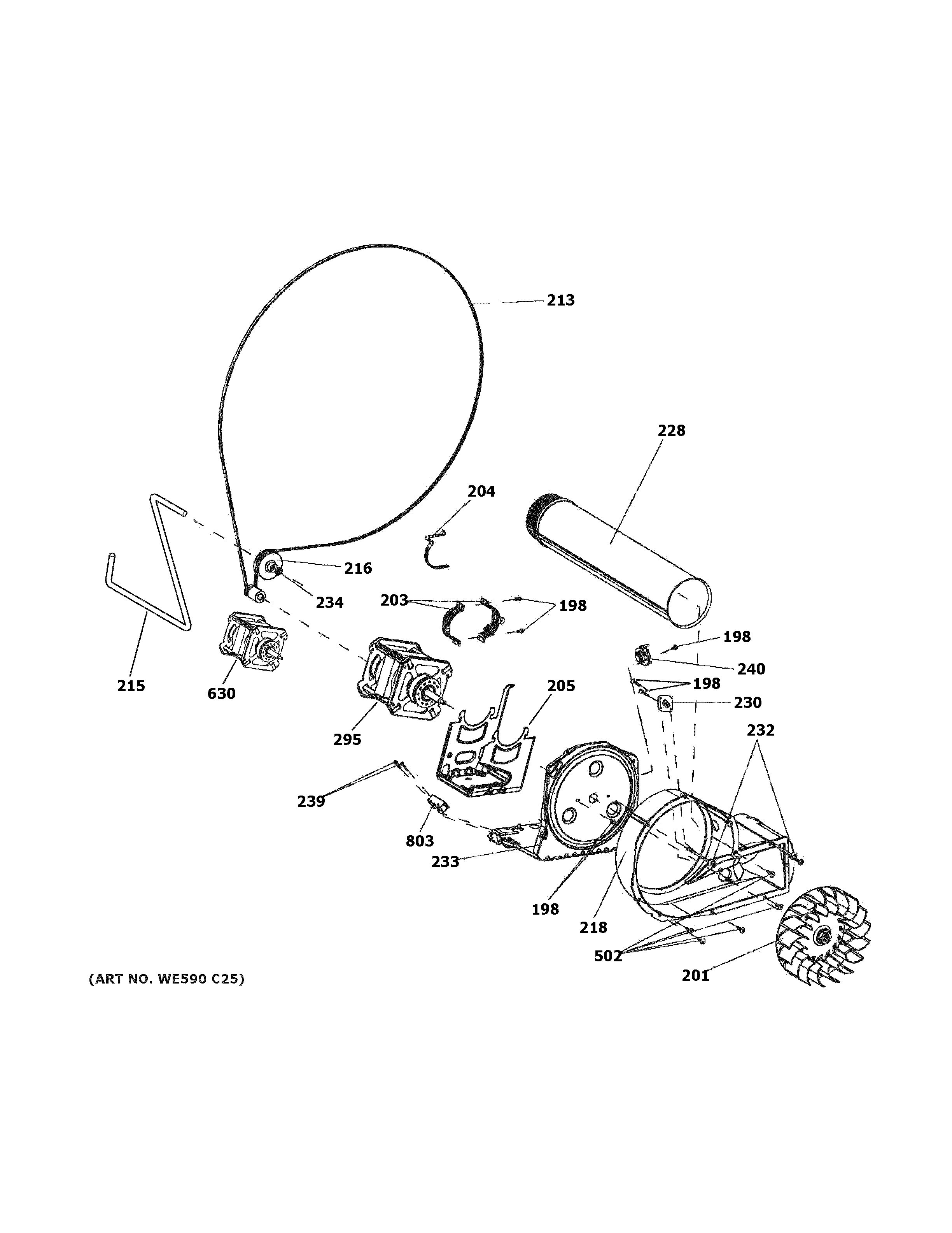 GE GFDL110EH1WW blower & motor diagram