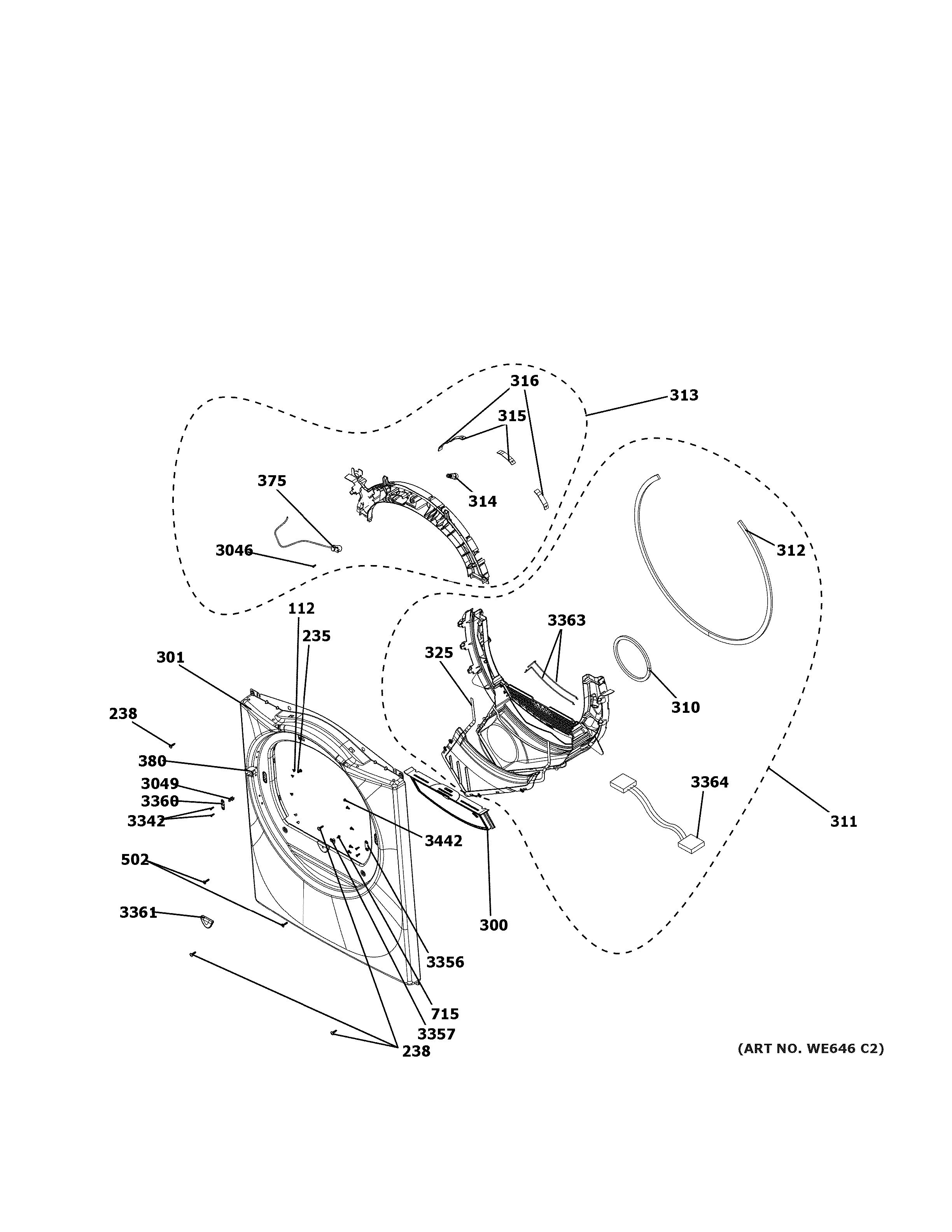 GE GFDL110EH2WW front panel diagram