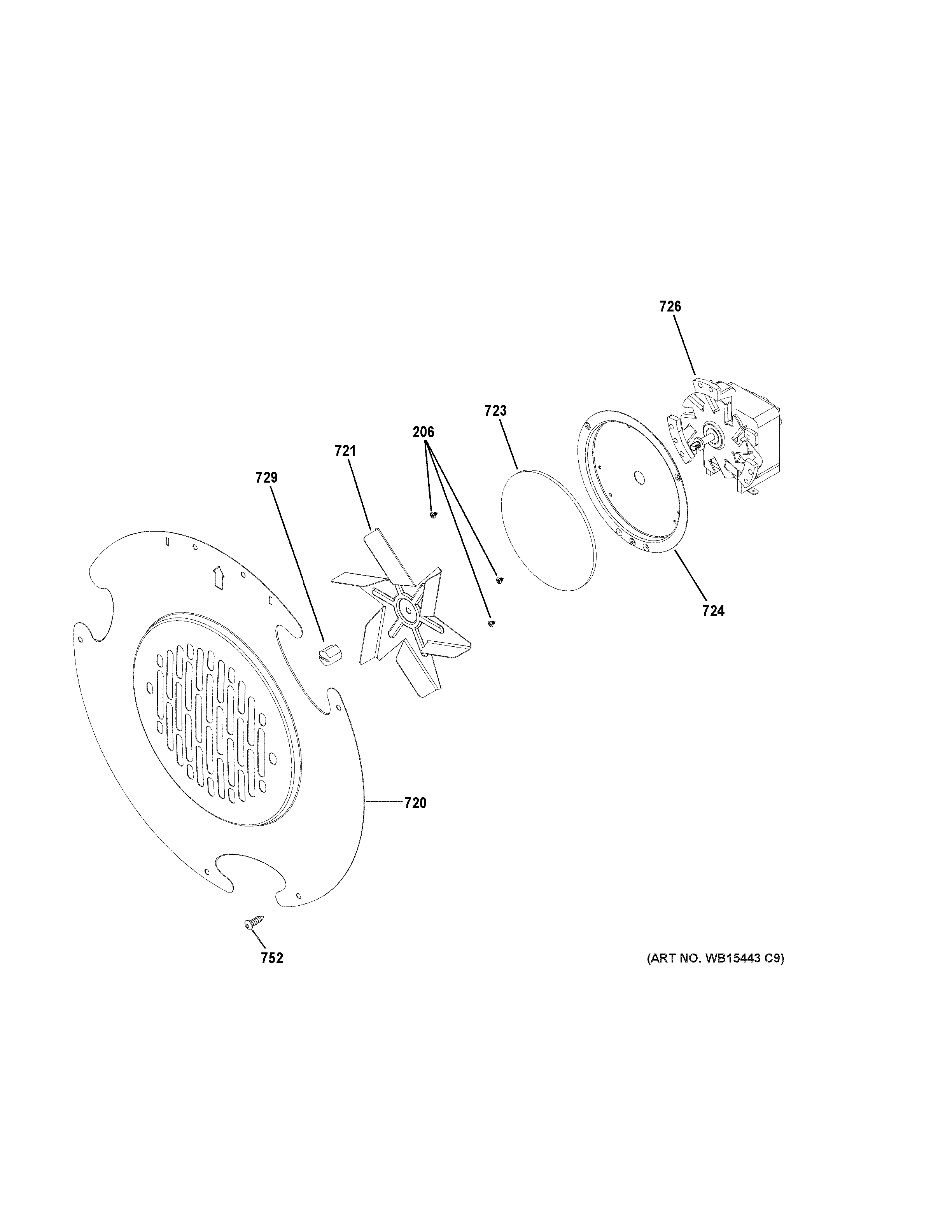 GE PGB940SEJ6SS convection fan diagram