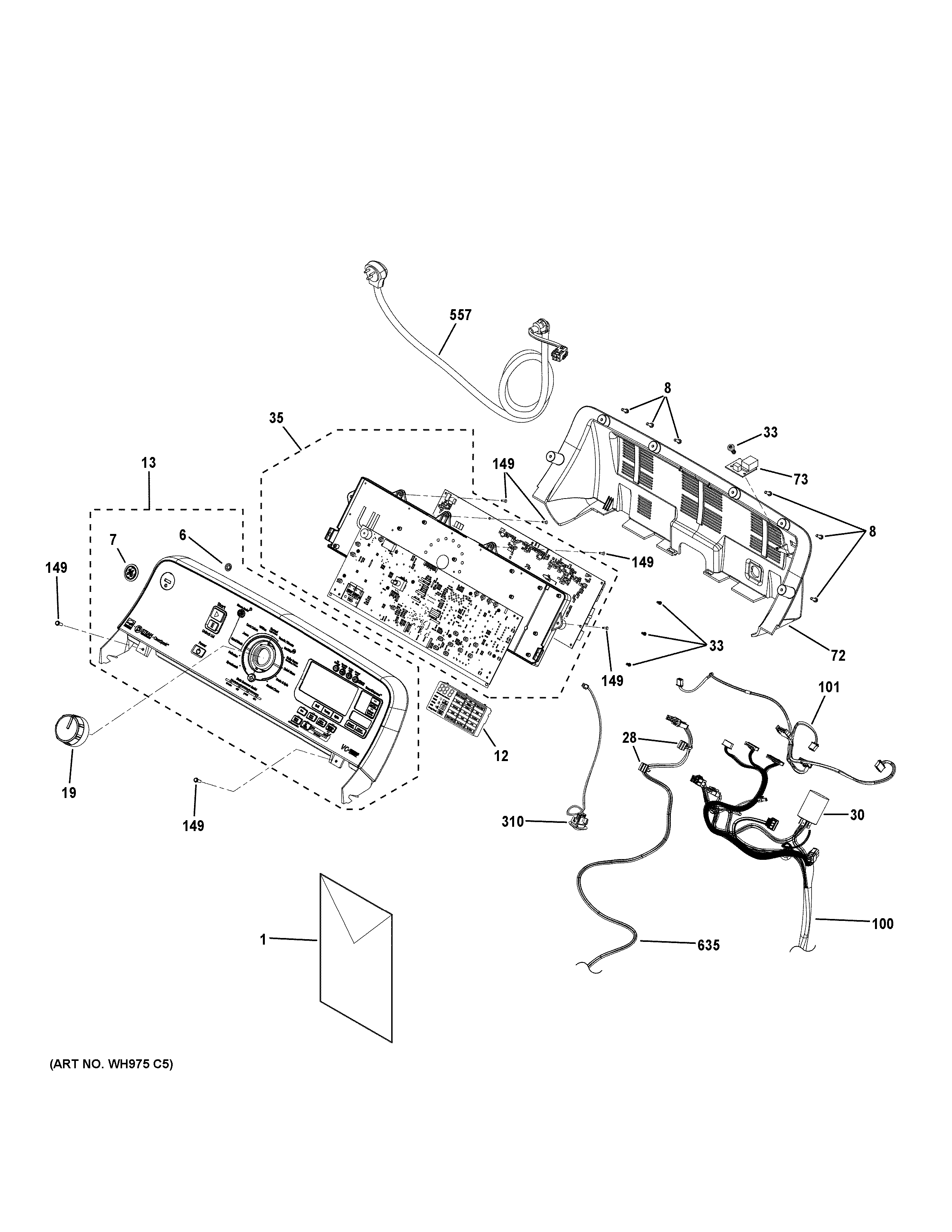 GE GTW810SSJ1WS controls & backsplash diagram