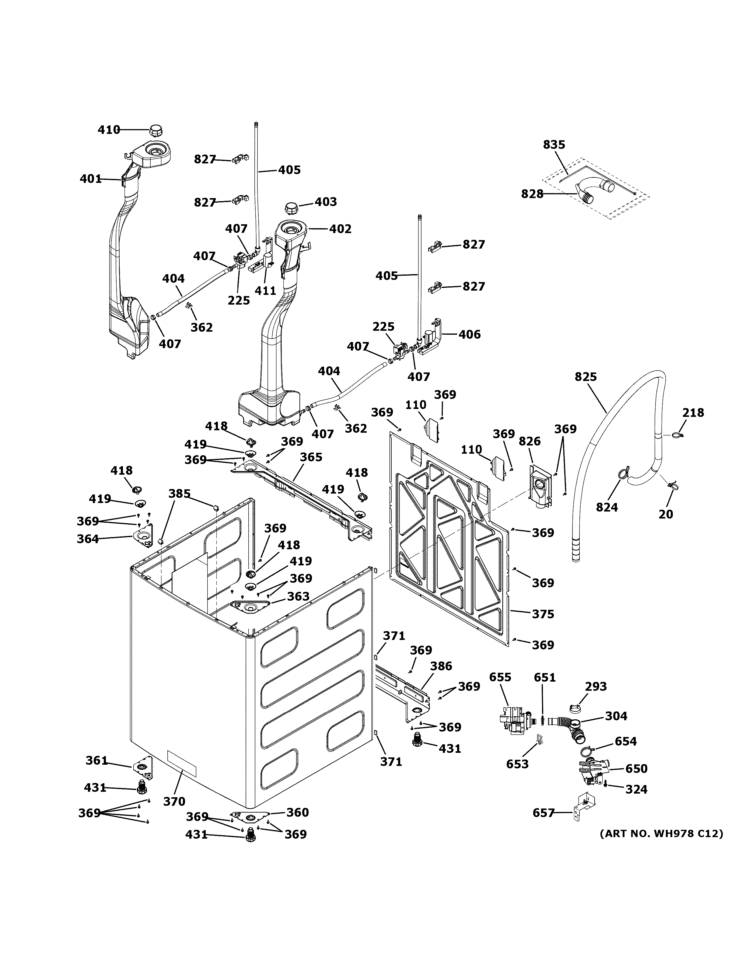 GE GTW860SSJ0WS cabinet diagram