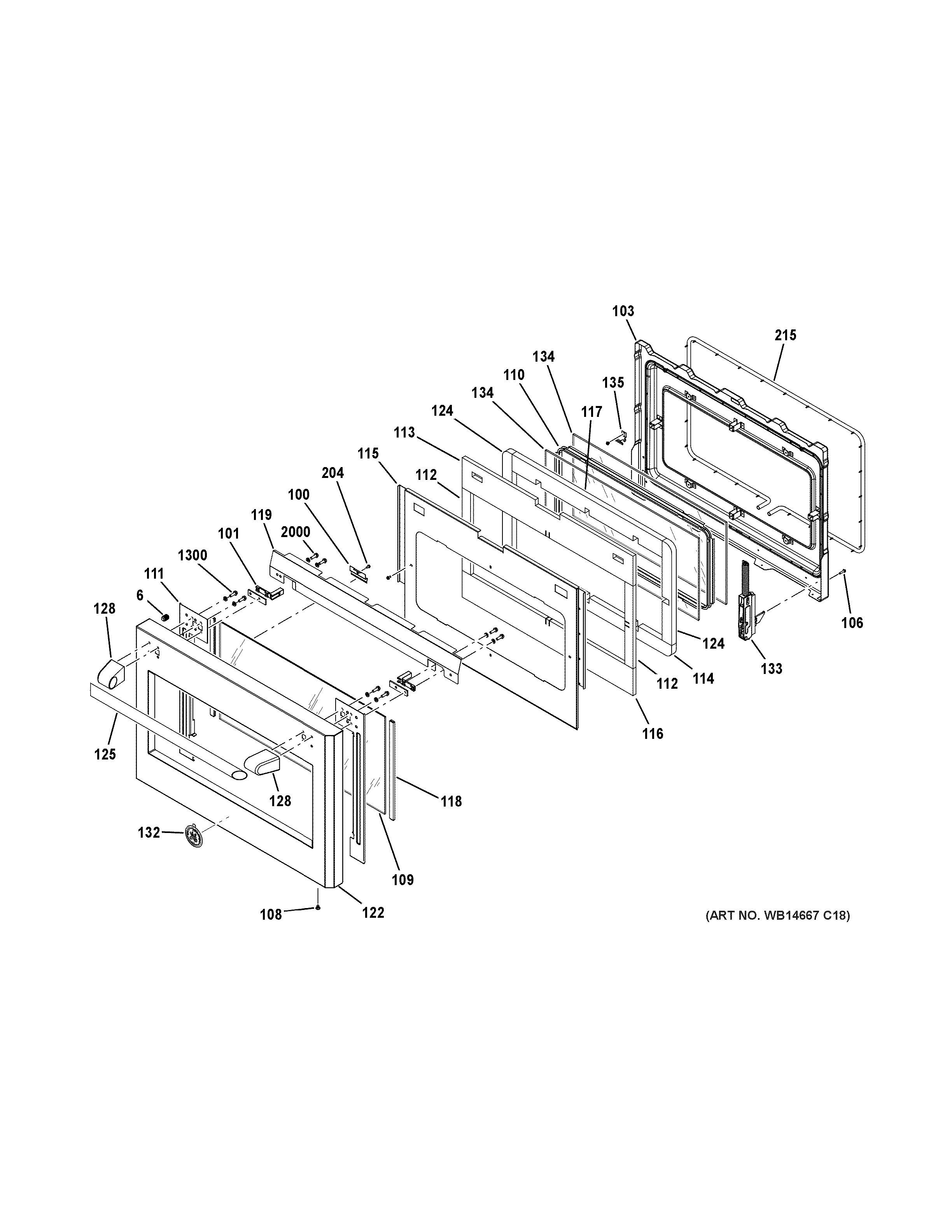 GE C2Y366SEL1SS door diagram