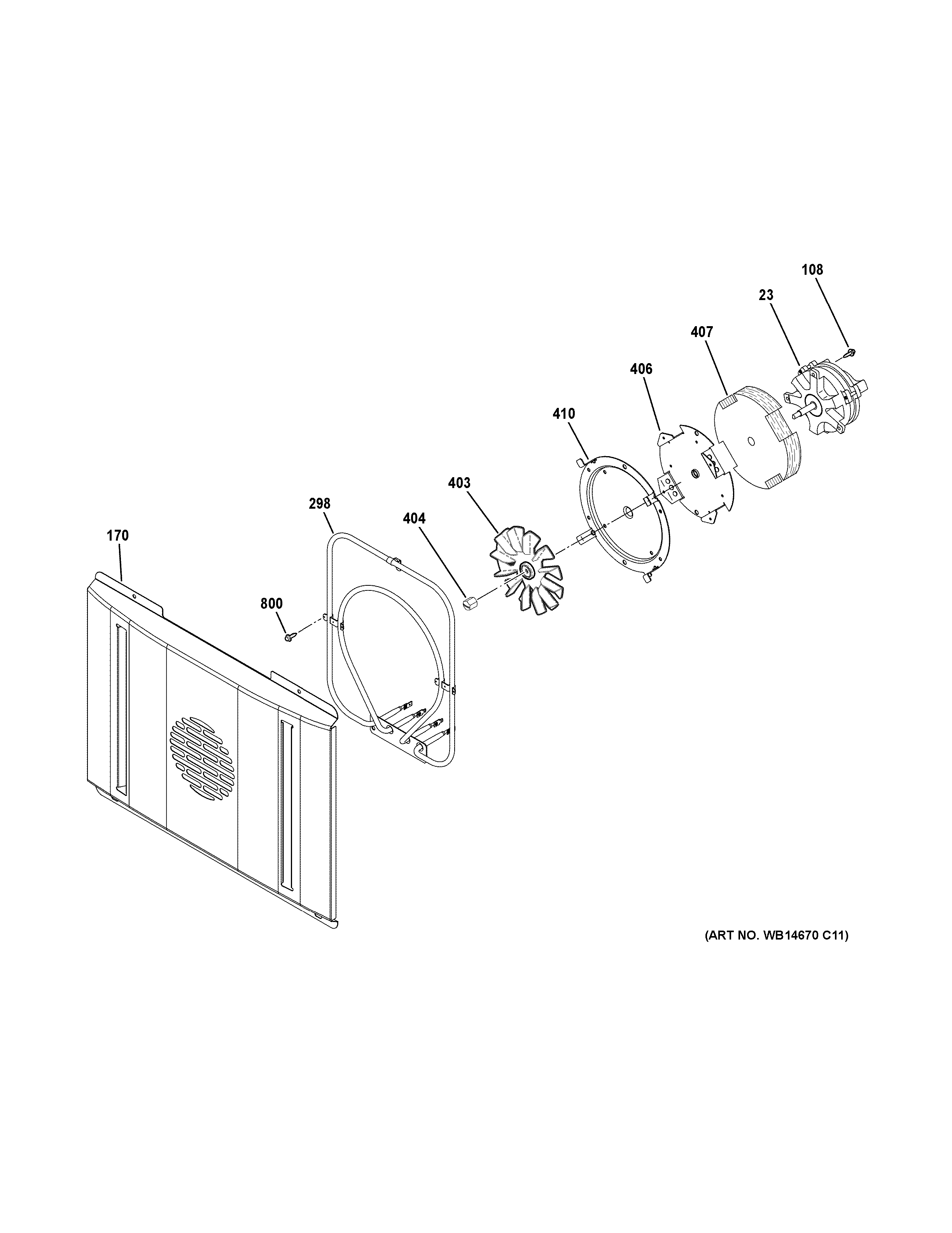 GE C2Y366SEL1SS convection fan diagram