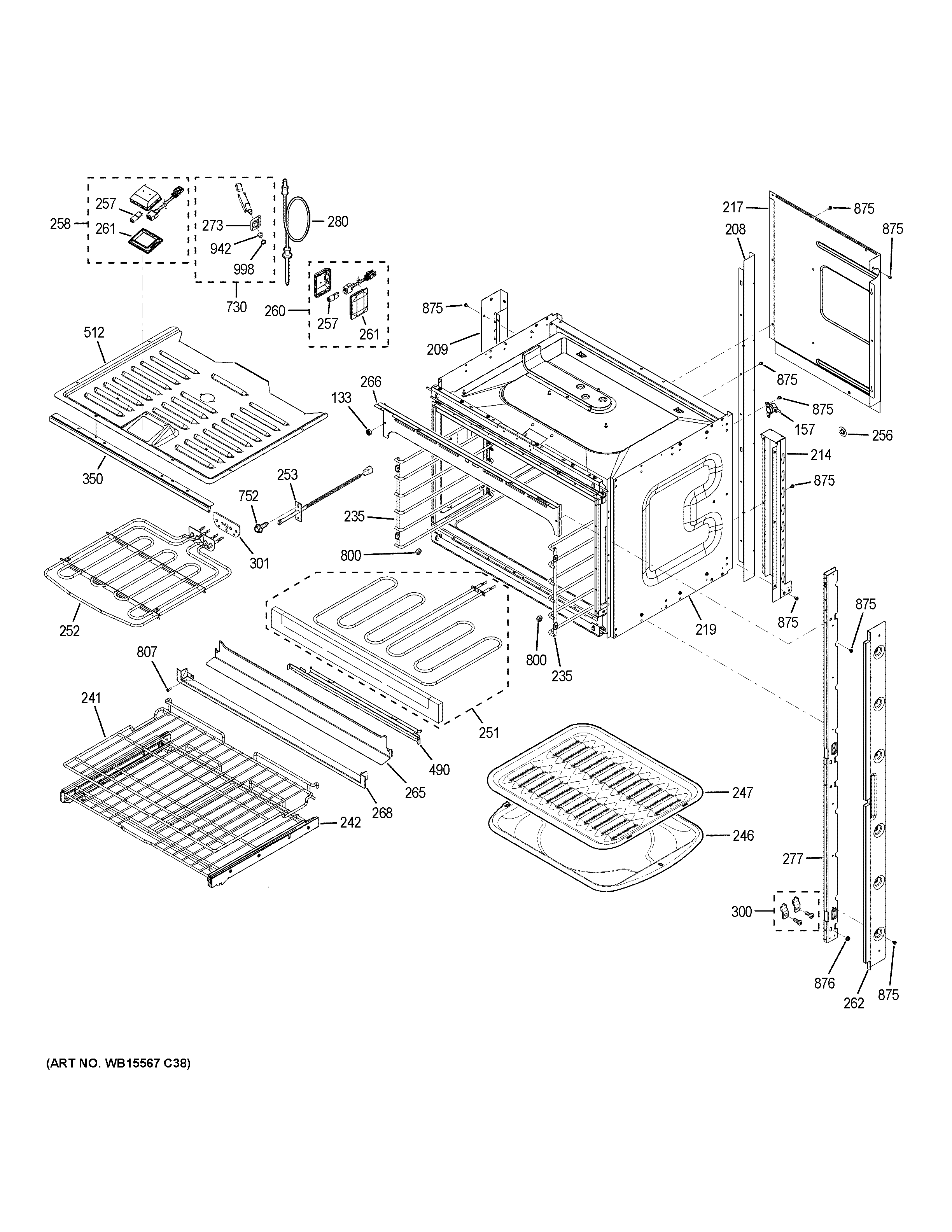GE ZET9550SH5SS upper oven diagram