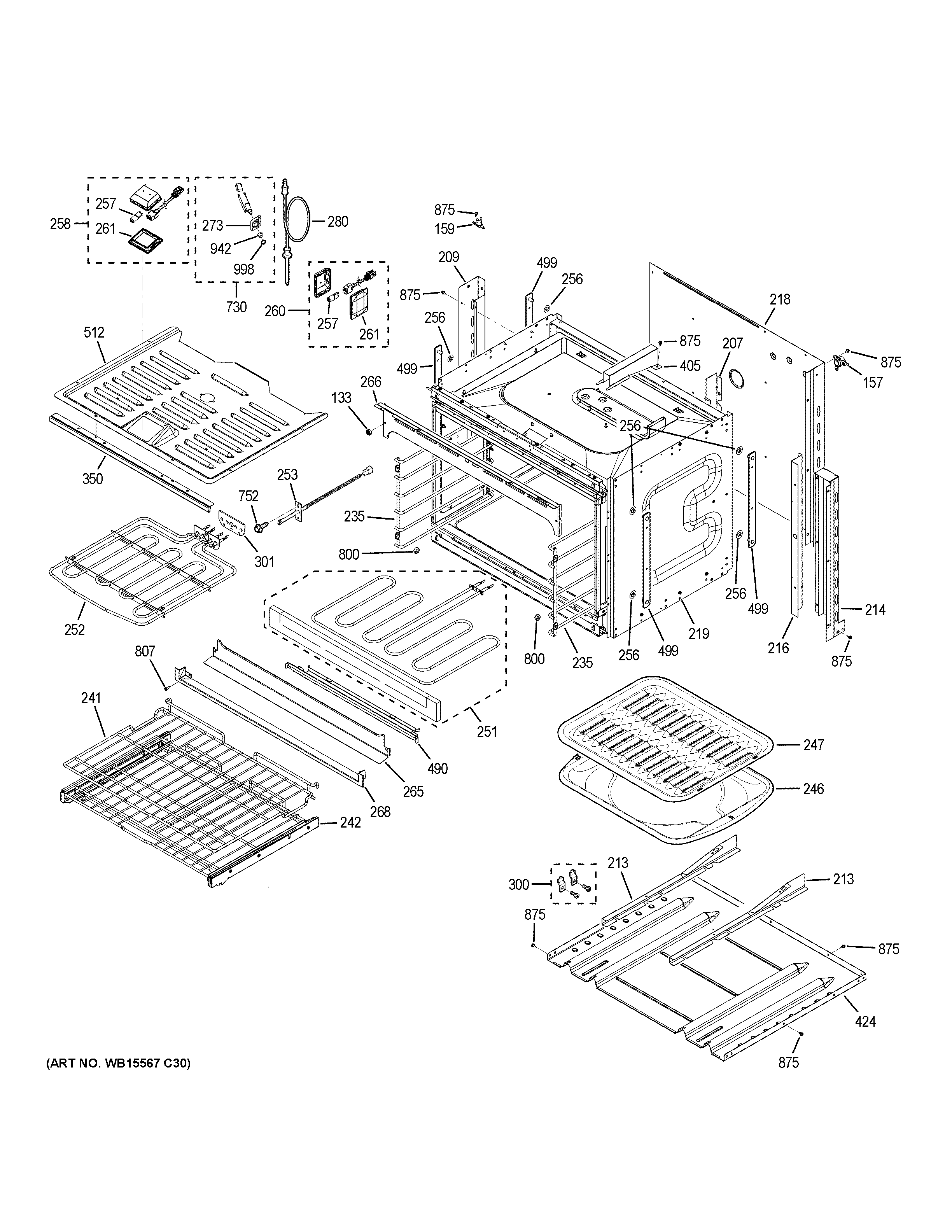 GE ZET9550SH5SS lower oven diagram