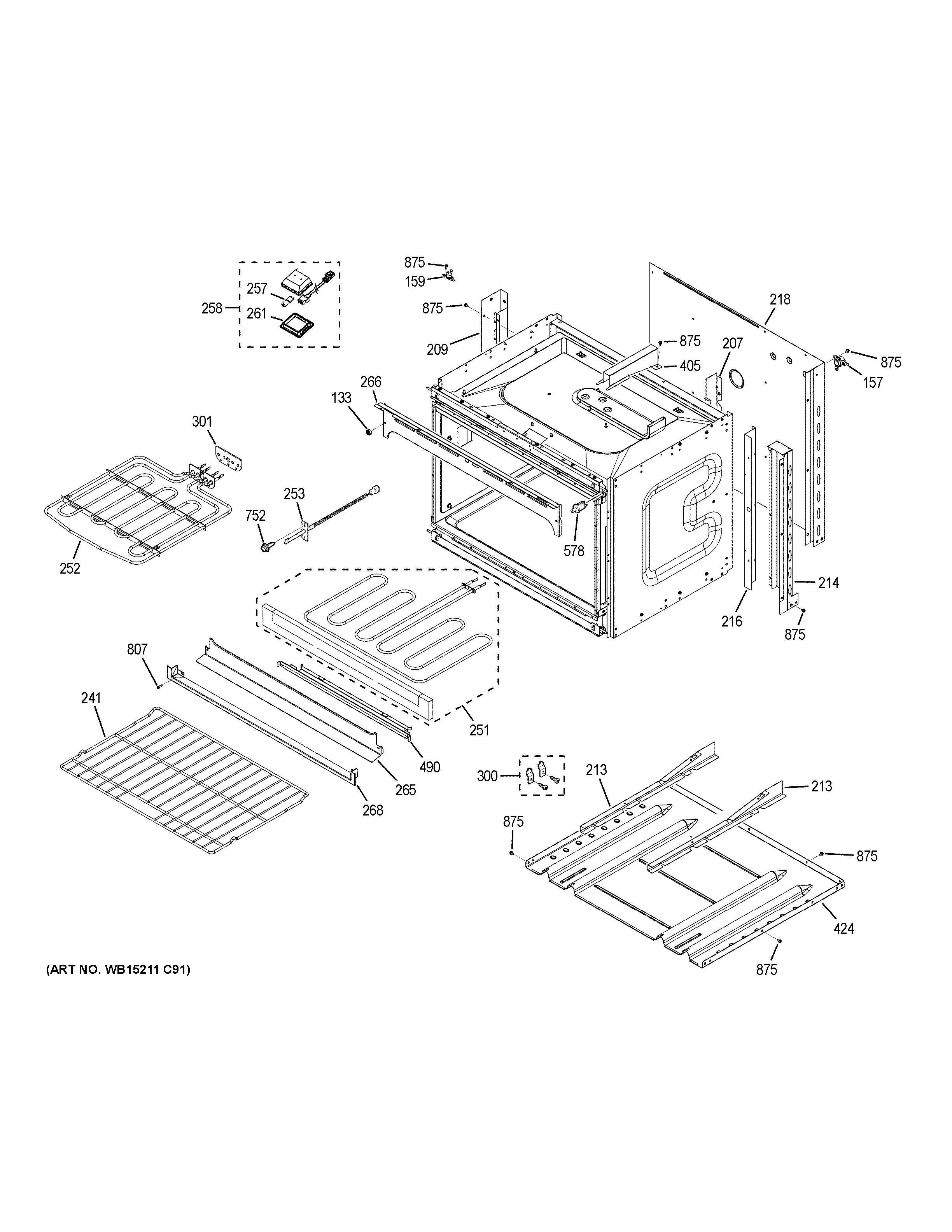 GE JT3500DF5BB lower oven diagram