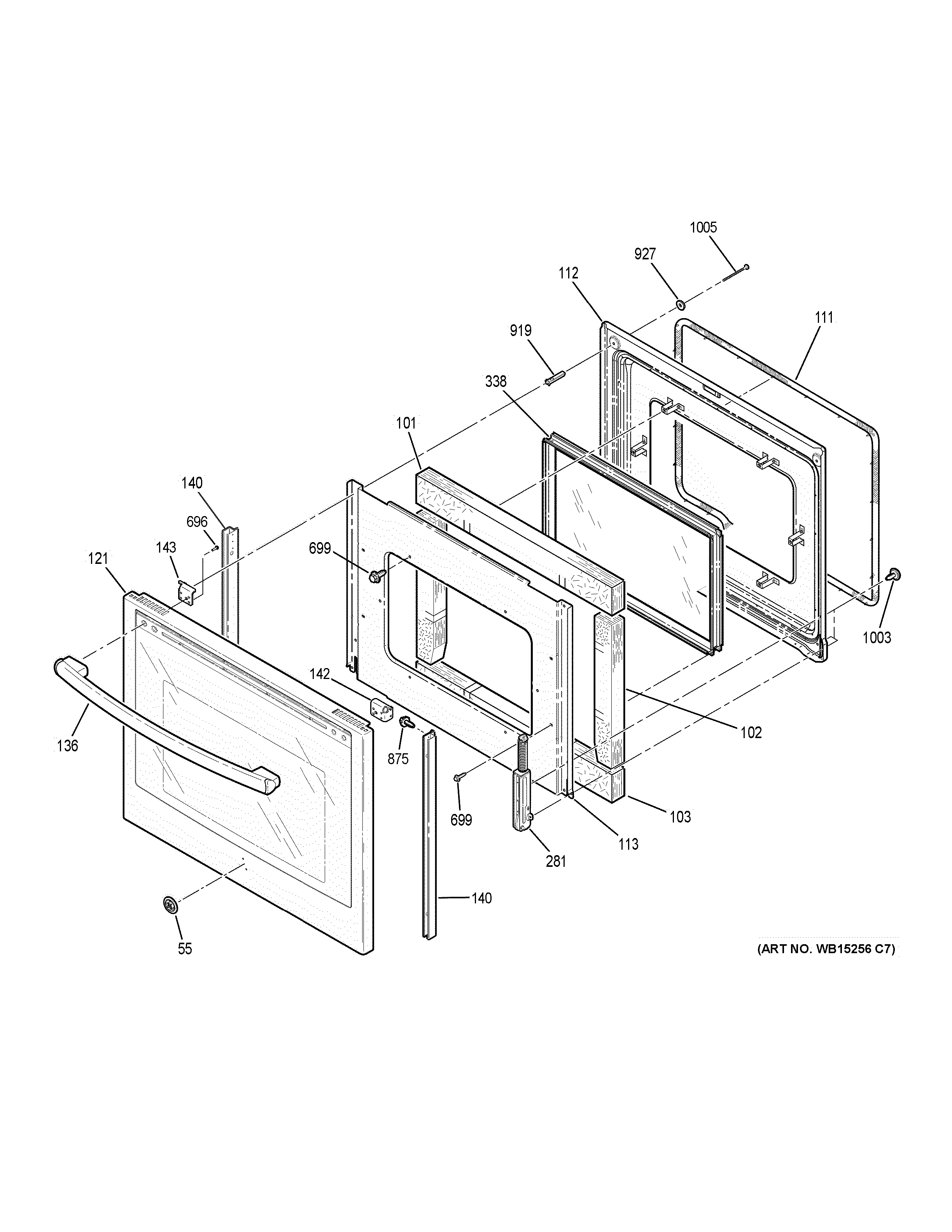 GE PB930SL3SS door diagram