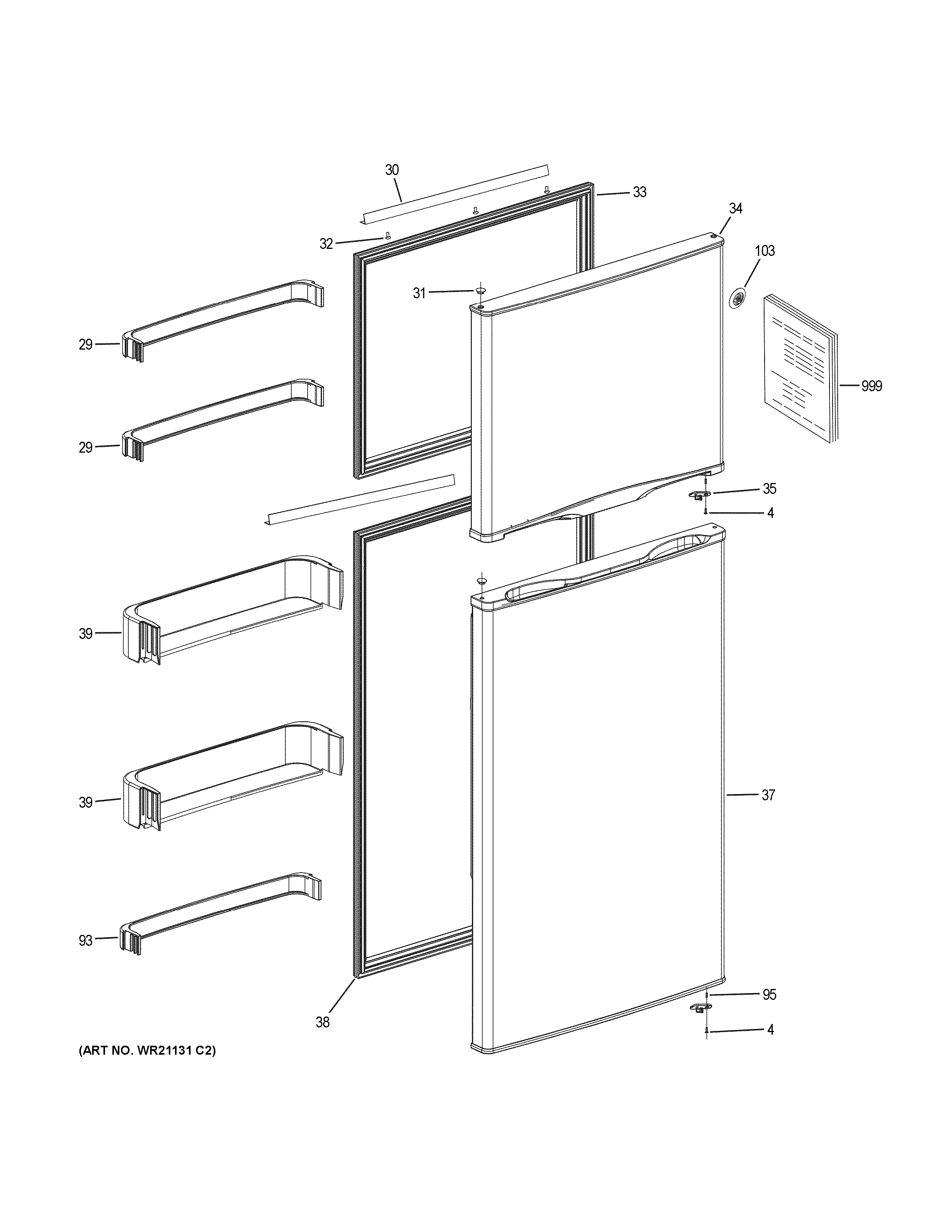 GE GPE12FSKCSB doors diagram