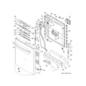 GE GDT590SSJ7SS escutcheon & door assembly diagram