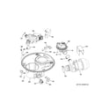 GE GDT580SSF6SS sump & motor mechanism diagram