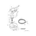 GE GDT580SSF5SS sump & filter assembly diagram