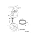 GE PDT720SGH6BB sump & filter assembly diagram