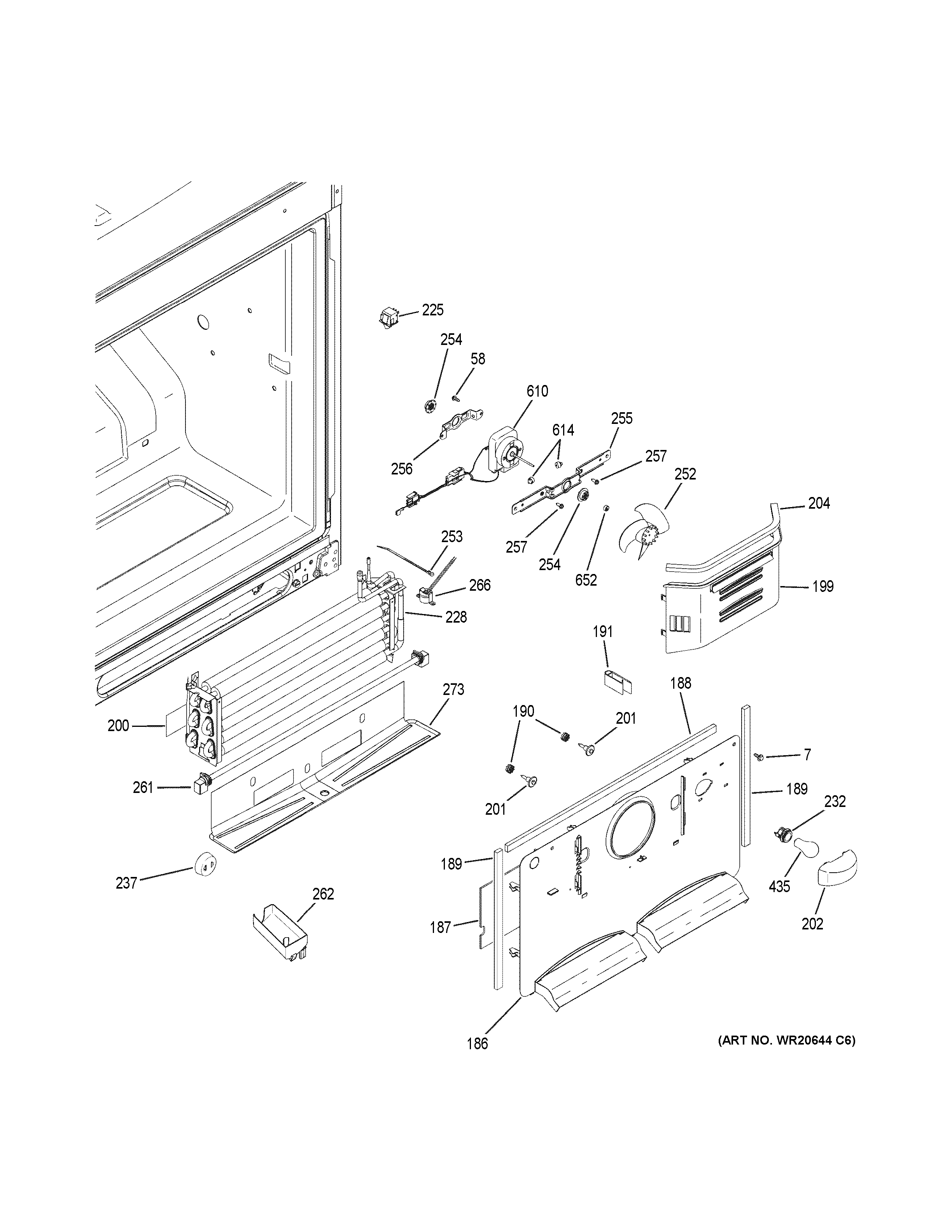 GE ABE20EGHBRBS freezer section diagram