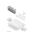 GE DDT575SSF4SS lower rack assembly diagram