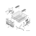 GE DDT575SMF4ES upper rack assembly diagram