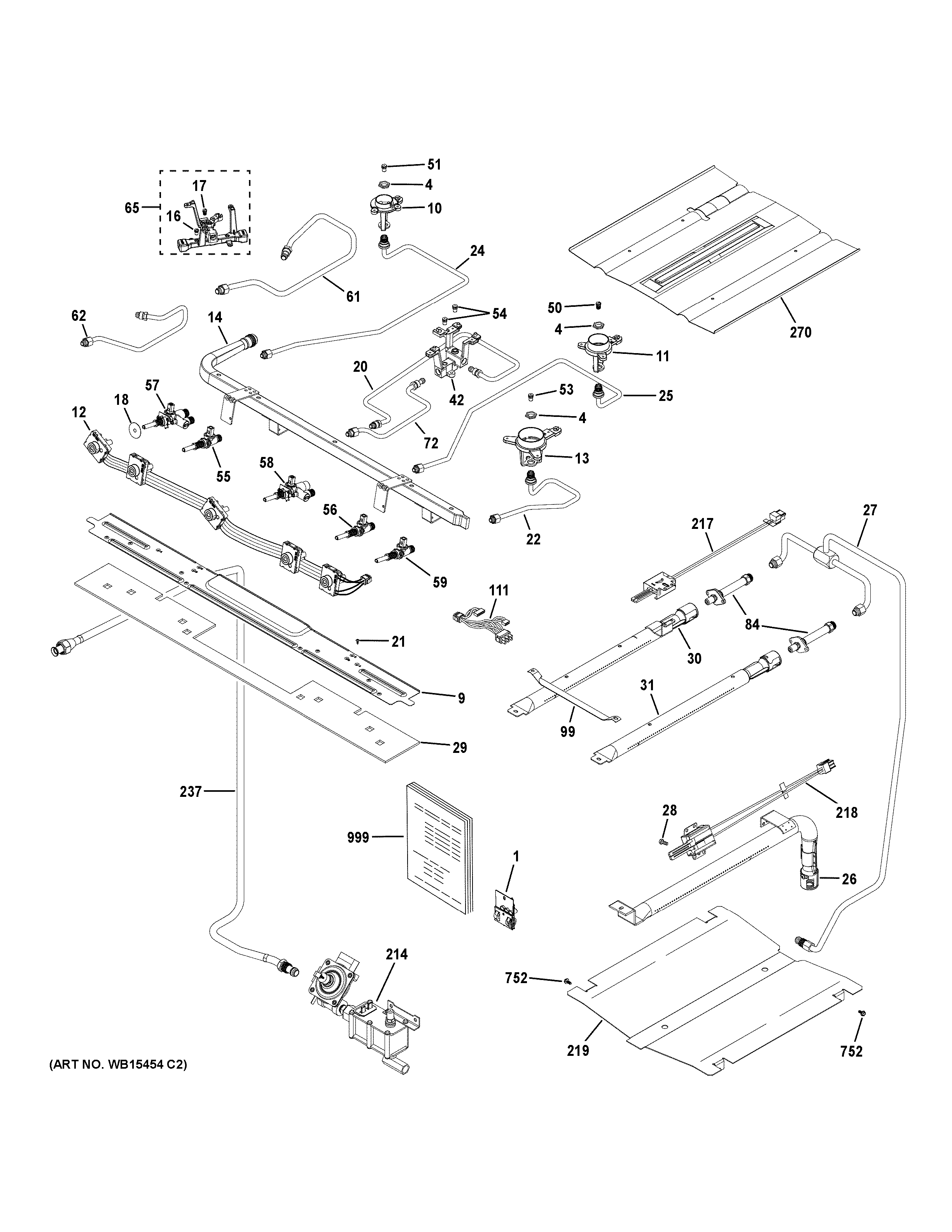 GE PGB940SEJ7SS gas & burner parts diagram