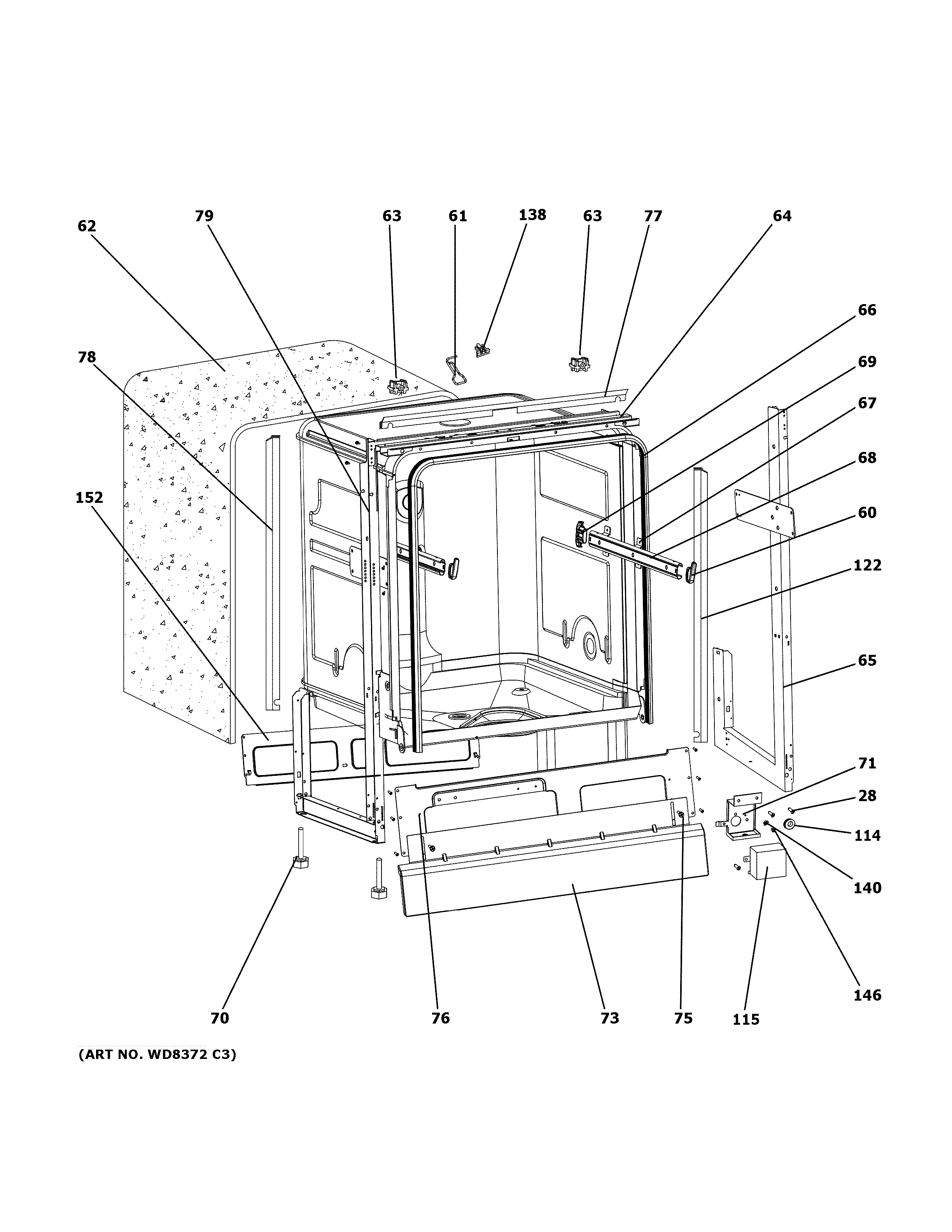 GE GLDT696J00SS body parts diagram