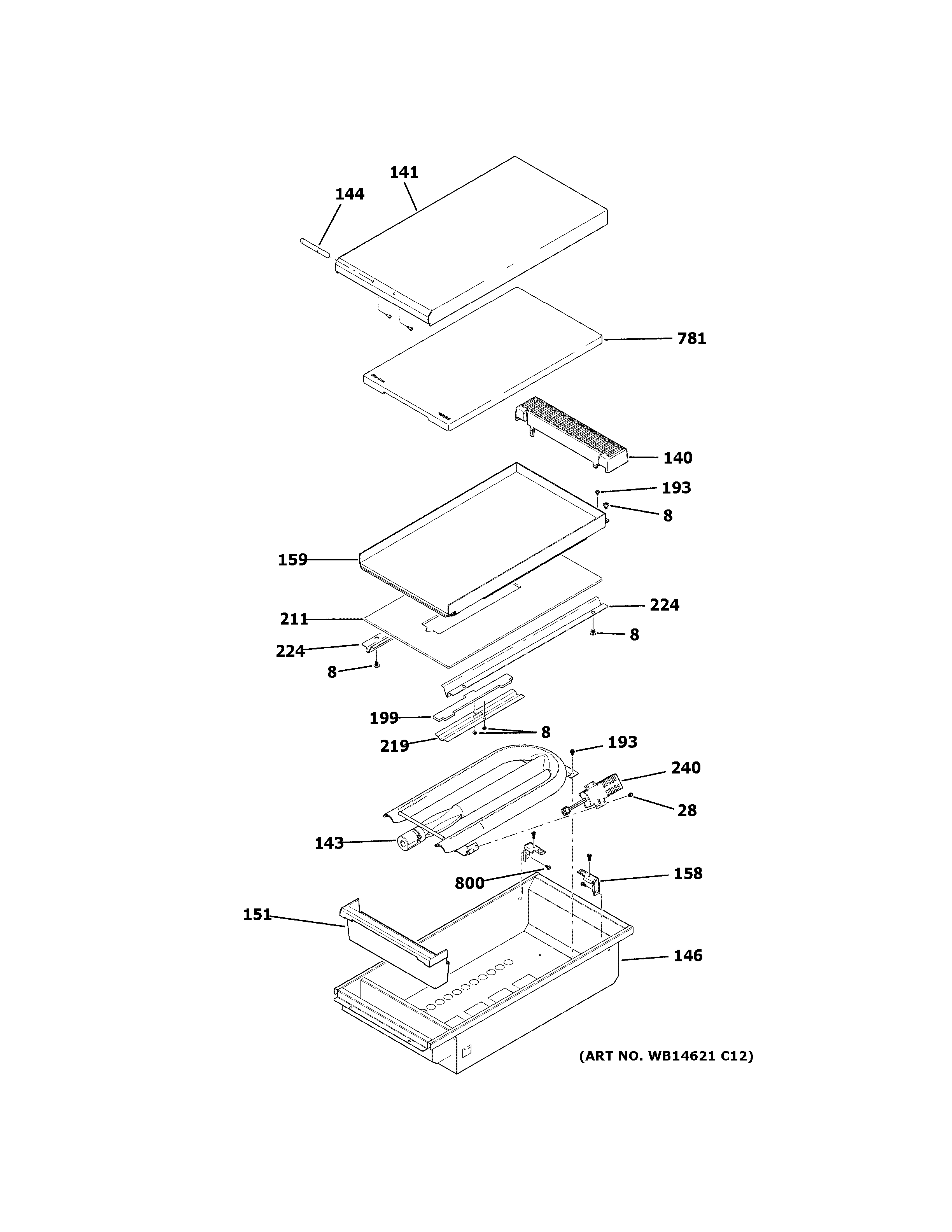 GE ZGU364LDP3SS griddle assembly diagram