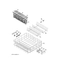 GE DDT575SMF2ES lower rack assembly diagram