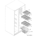 GE GSS25GMHKCES freezer shelves diagram
