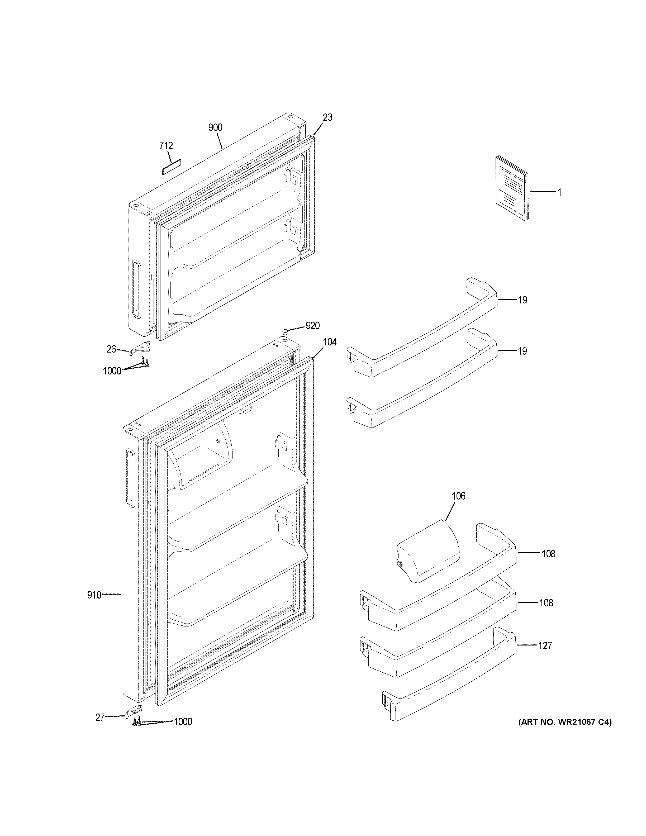 Hotpoint HPS18GTMSRWW doors diagram