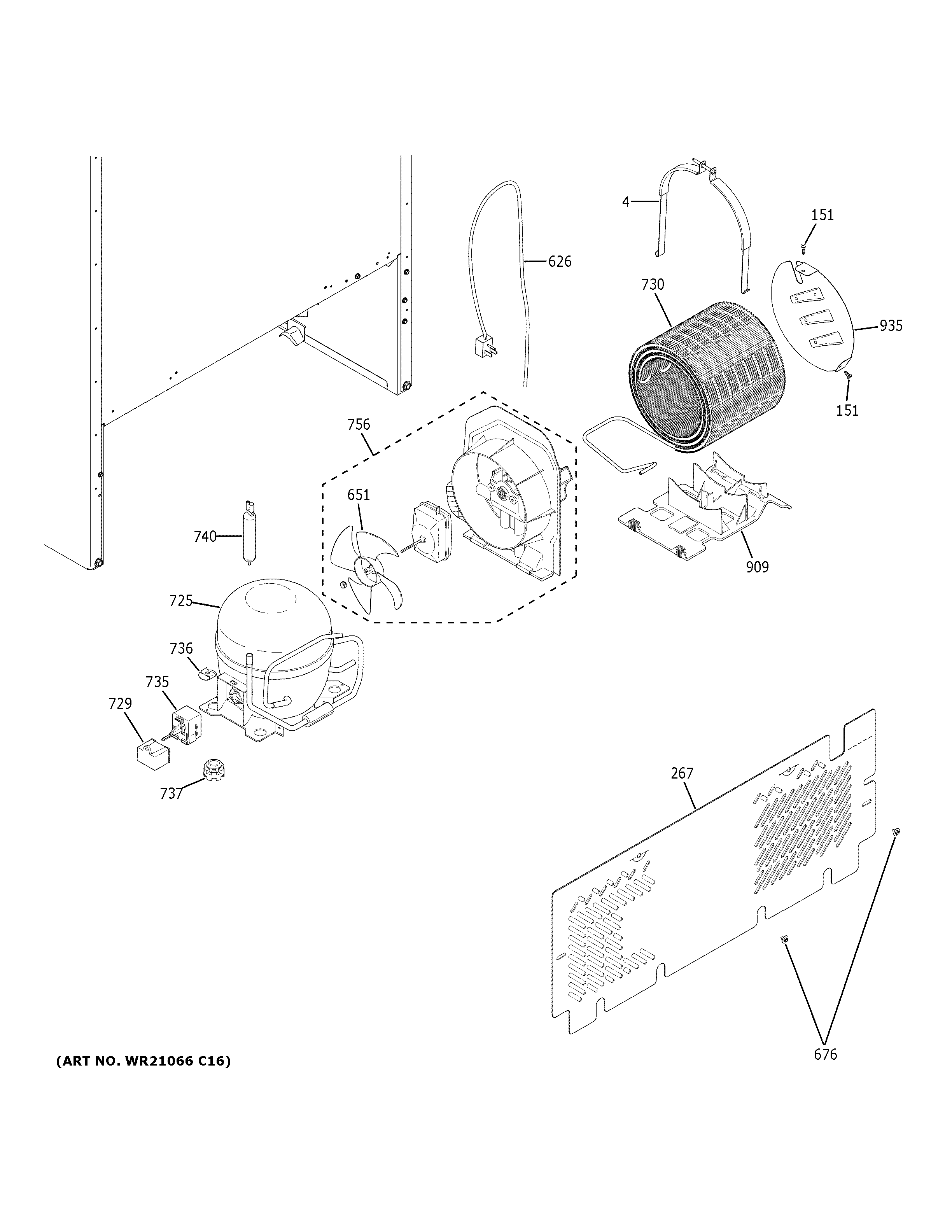 GE GIE18ETHSRBB machine compartment diagram
