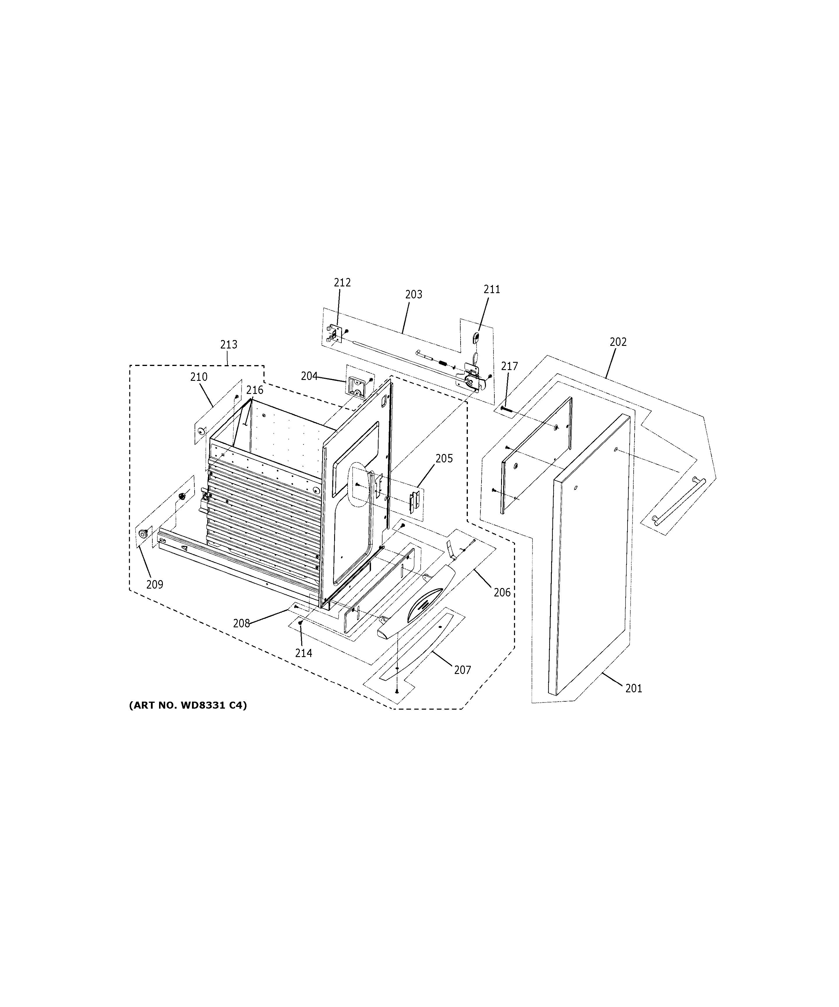 GE GCG1500R0BB container parts diagram