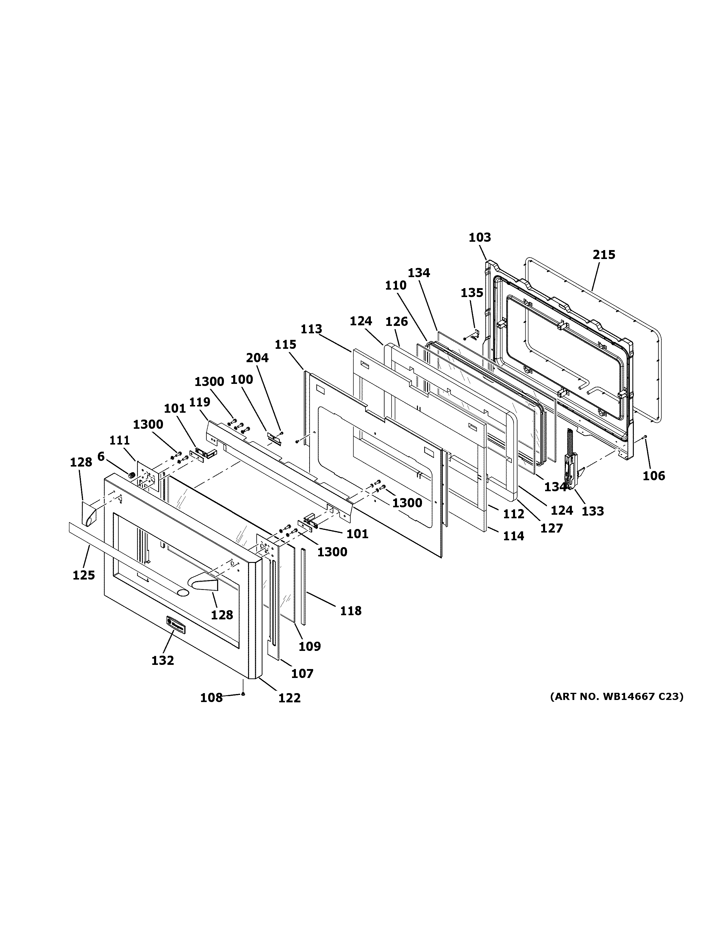 GE ZGP304NR1SS door assembly diagram