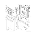 GE GDT695SGJ0BB escutcheon & door assembly diagram