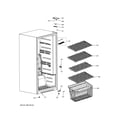 GE FUF14SMRCWW cabinet & shelves diagram