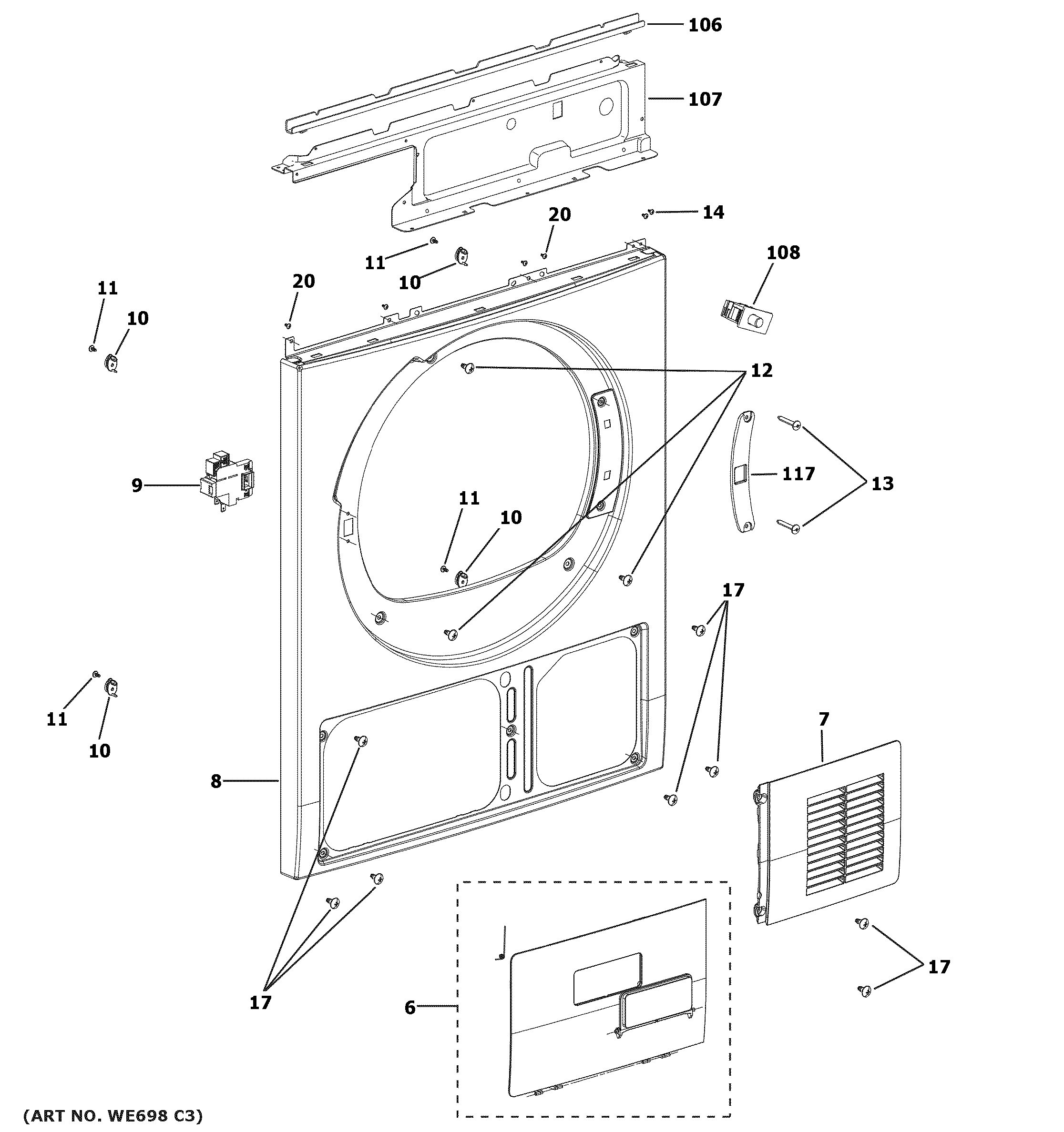 Haier QFT15ESSN0WW front panel diagram