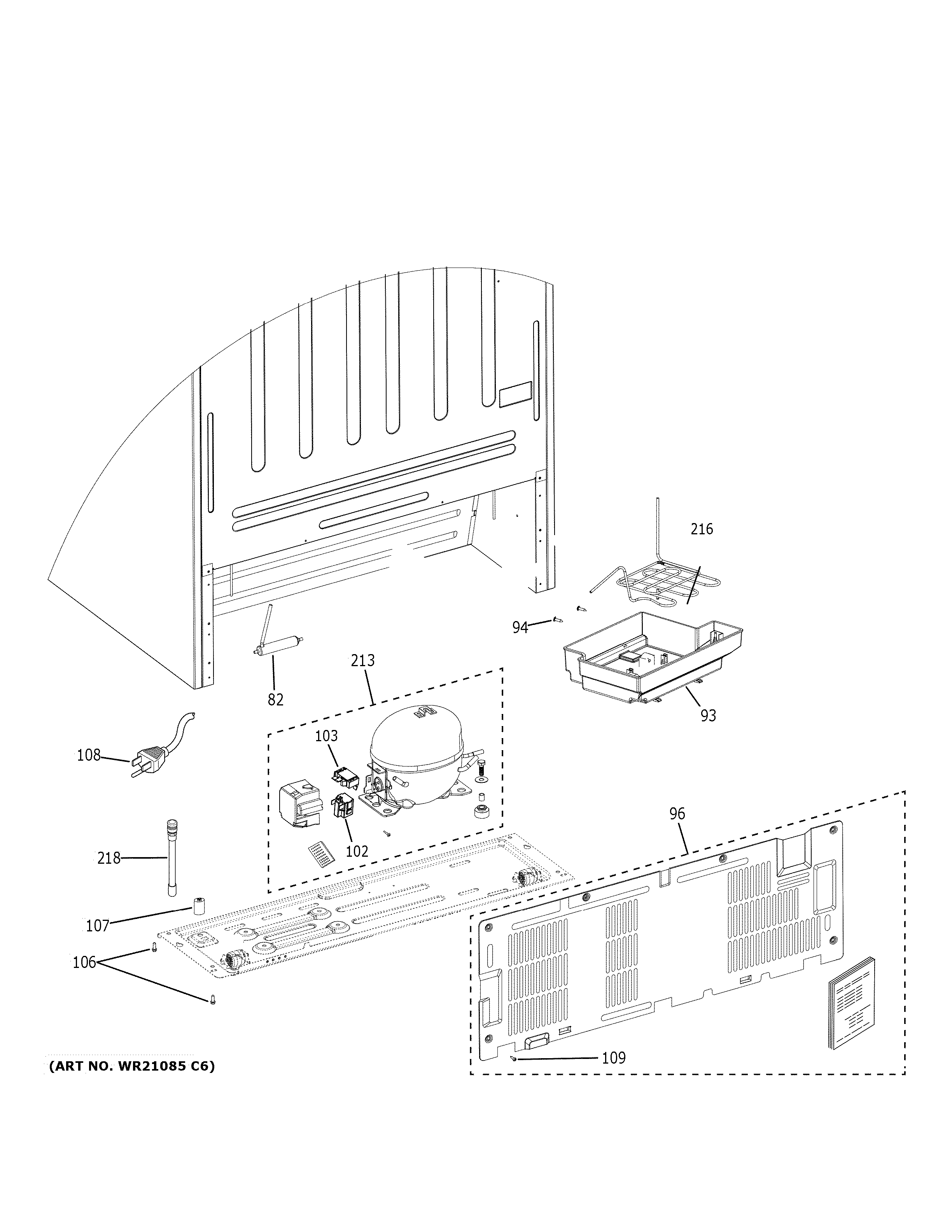 GE GTE21GSHESS machine compartment diagram