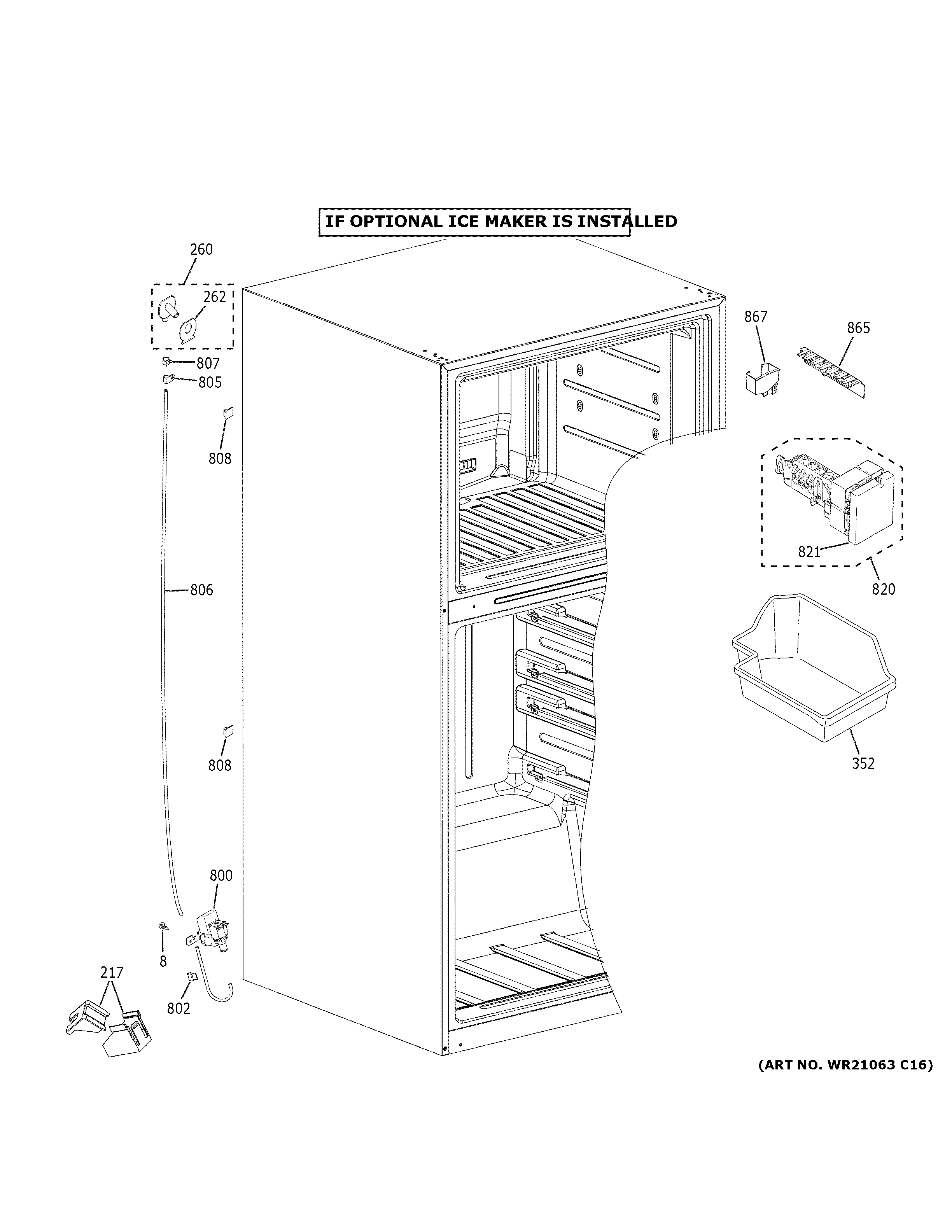 GE GTE21GSHESS ice maker diagram