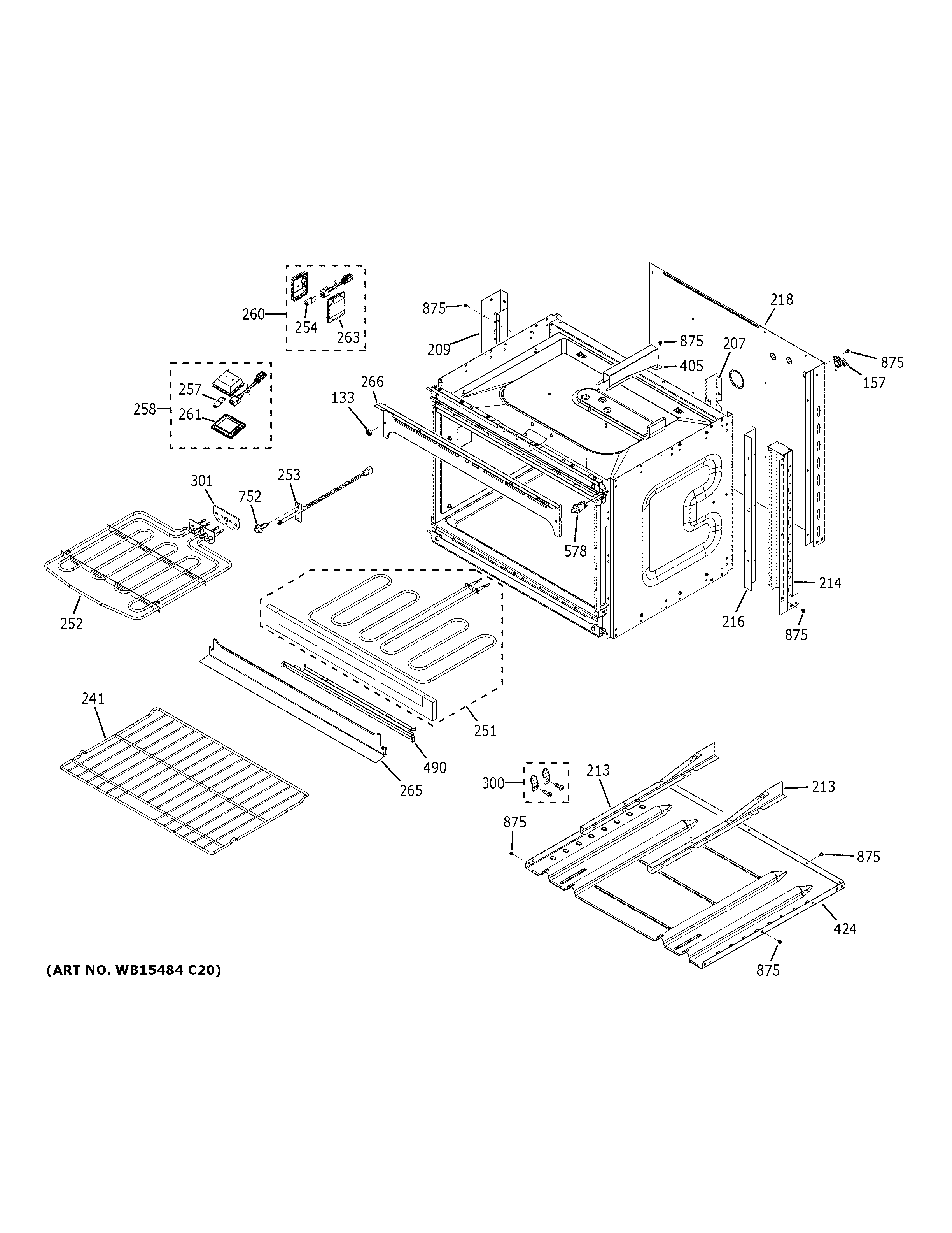 GE JT5500BL6TS lower oven diagram
