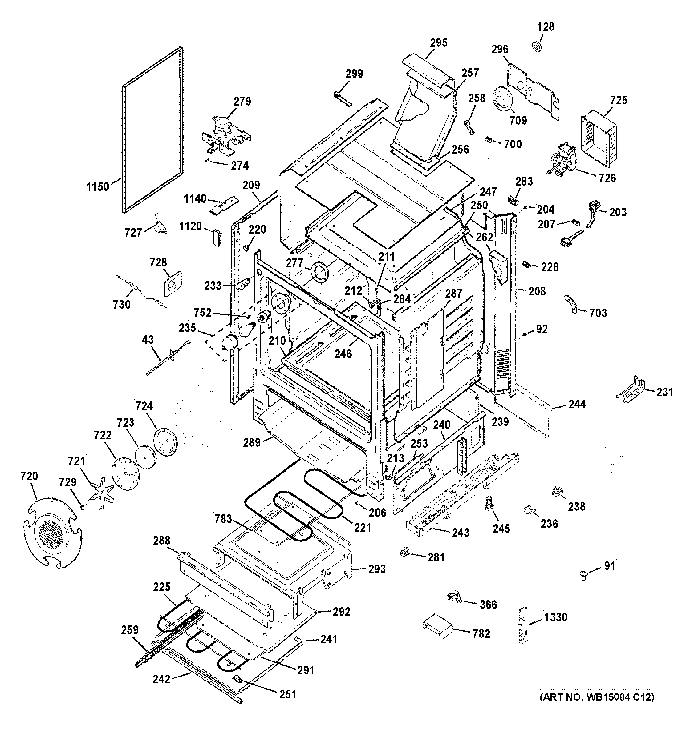 GE CGS985SET3SS body parts diagram