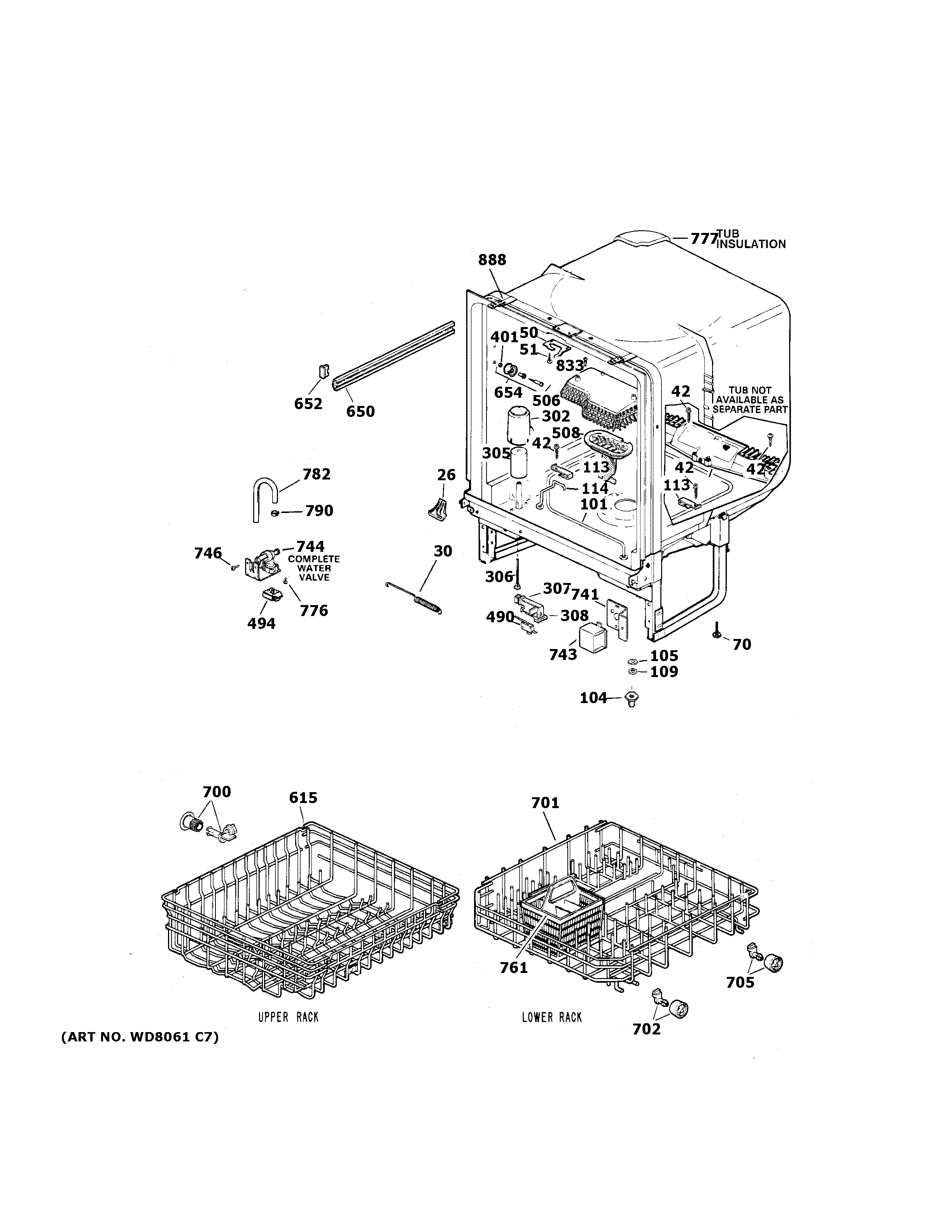 GE GSD2230F00WW body parts diagram