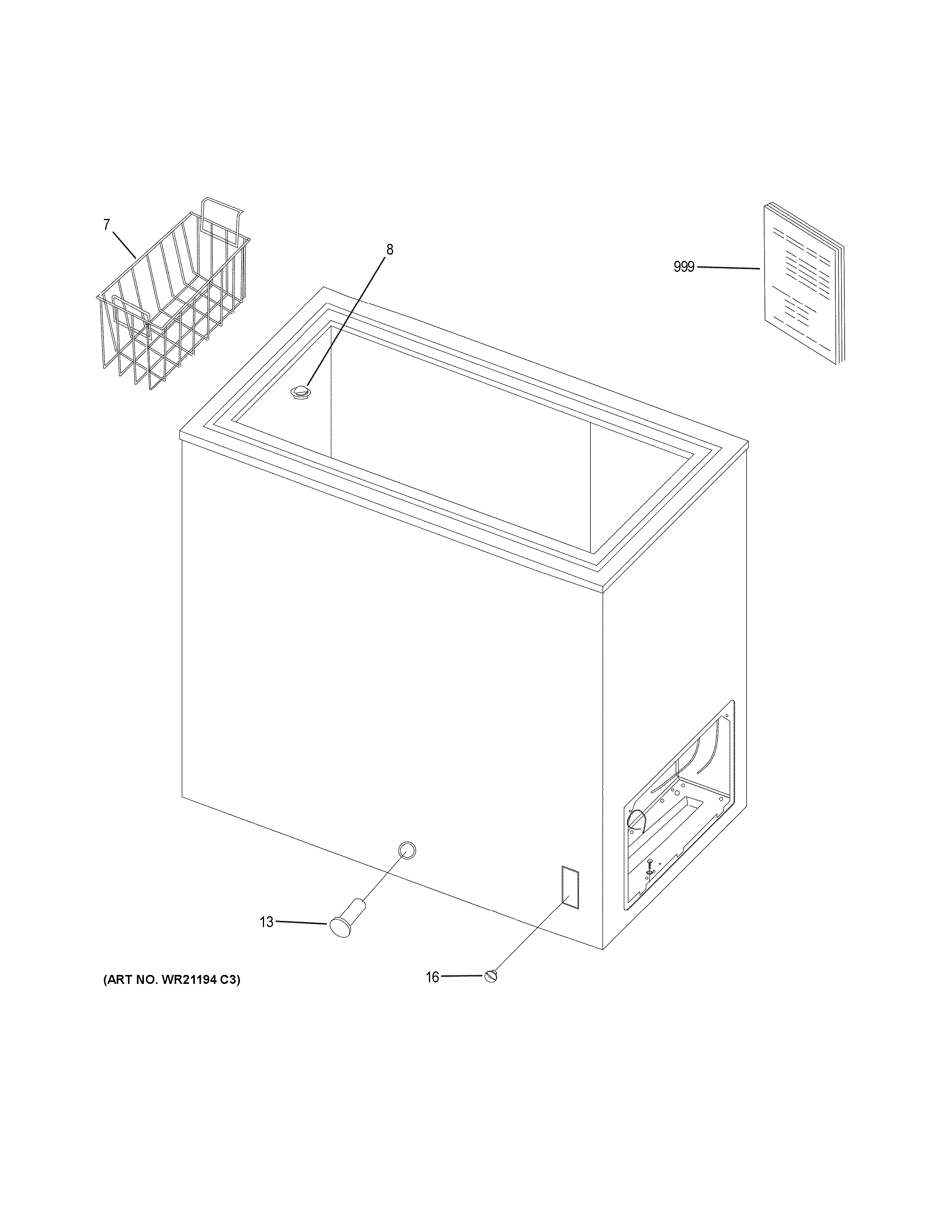 Hotpoint HCM7SMBWW freezer diagram