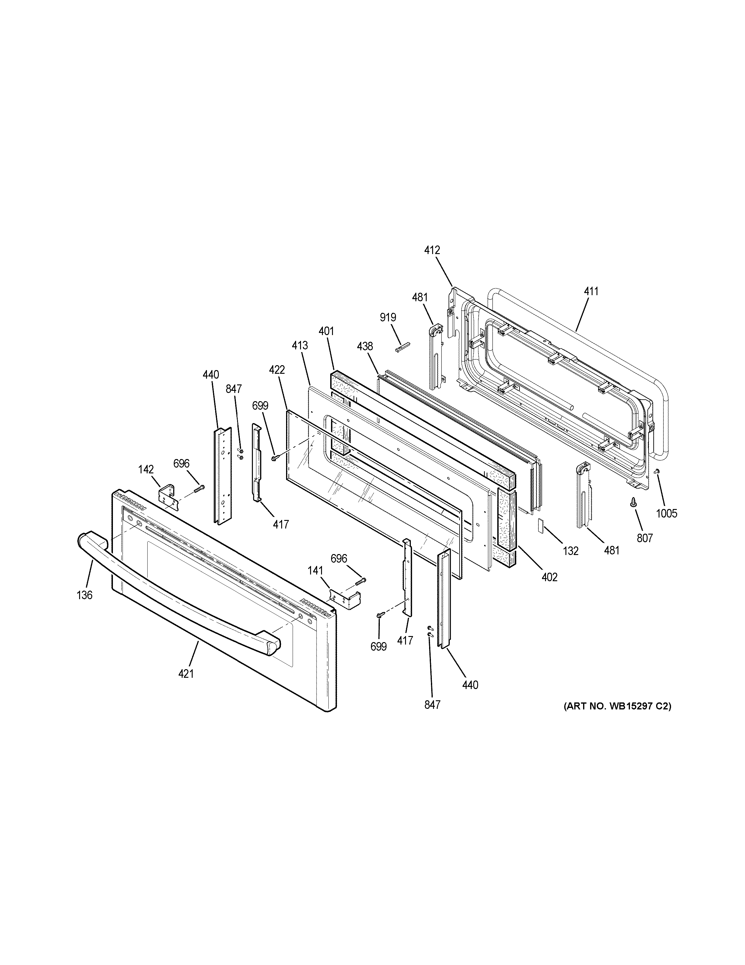 GE PS960SL4SS upper door diagram