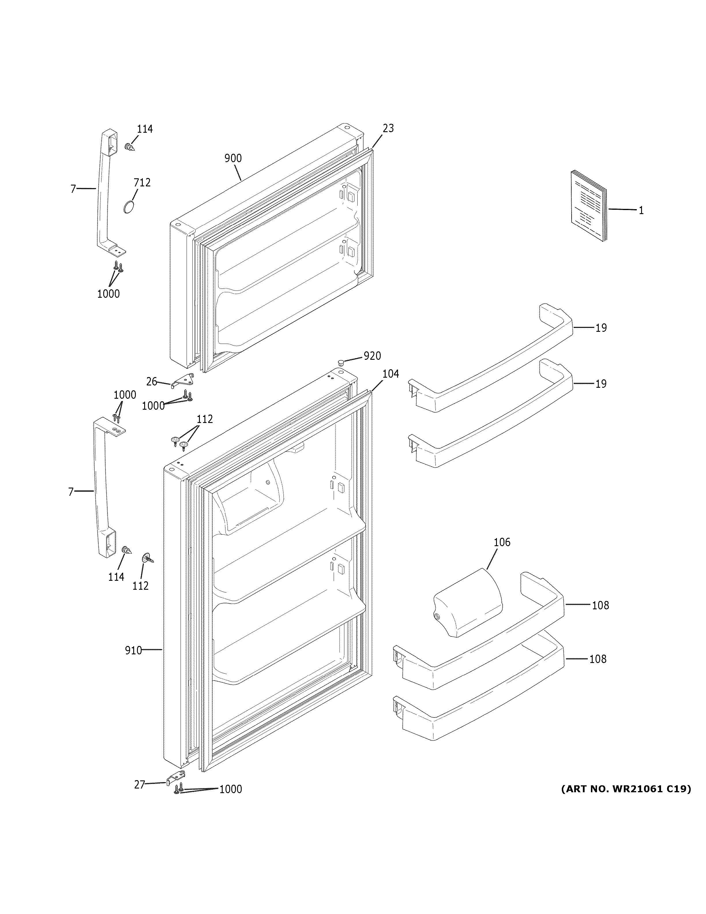 GE GTE16GTNBLWW doors diagram