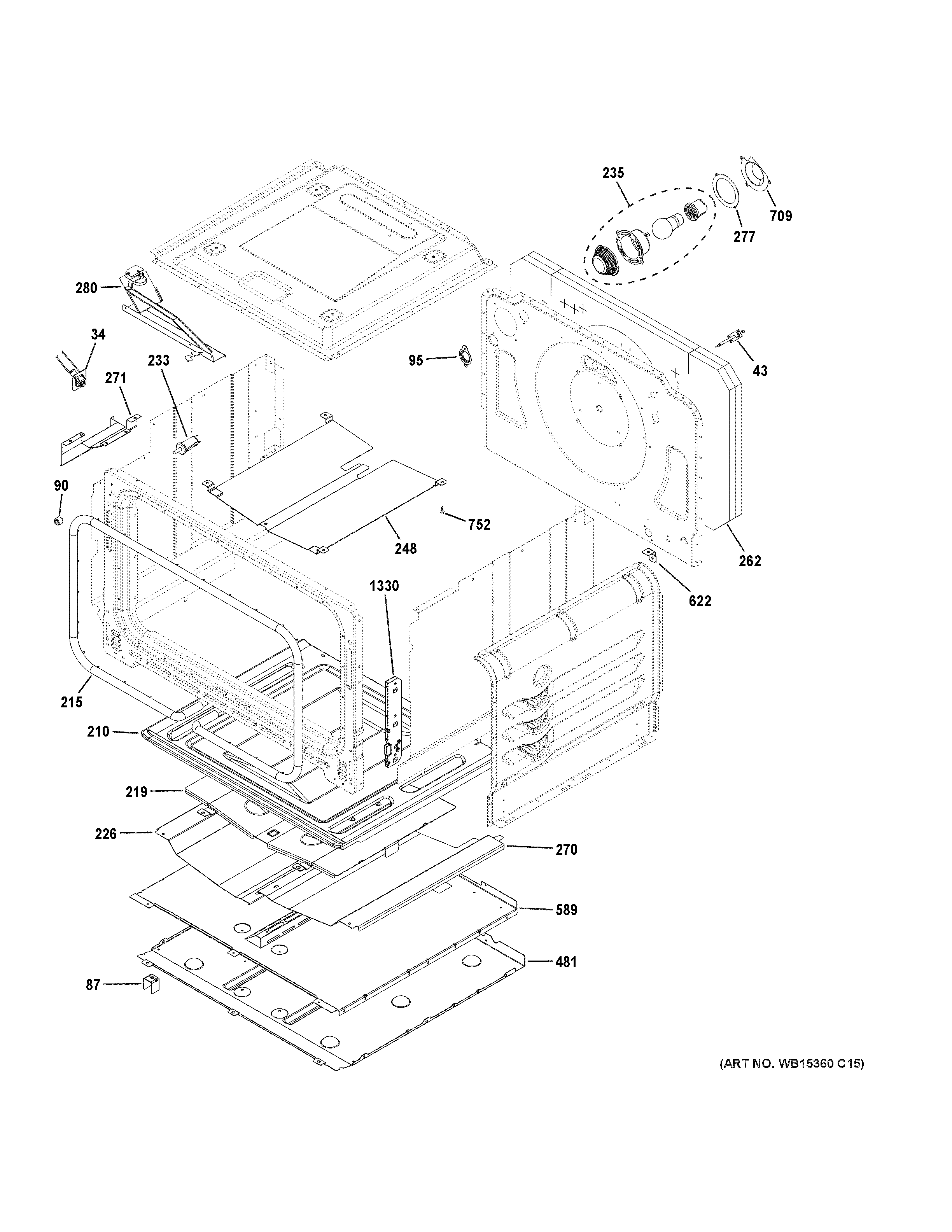 GE PGS960EEL2ES lower oven diagram