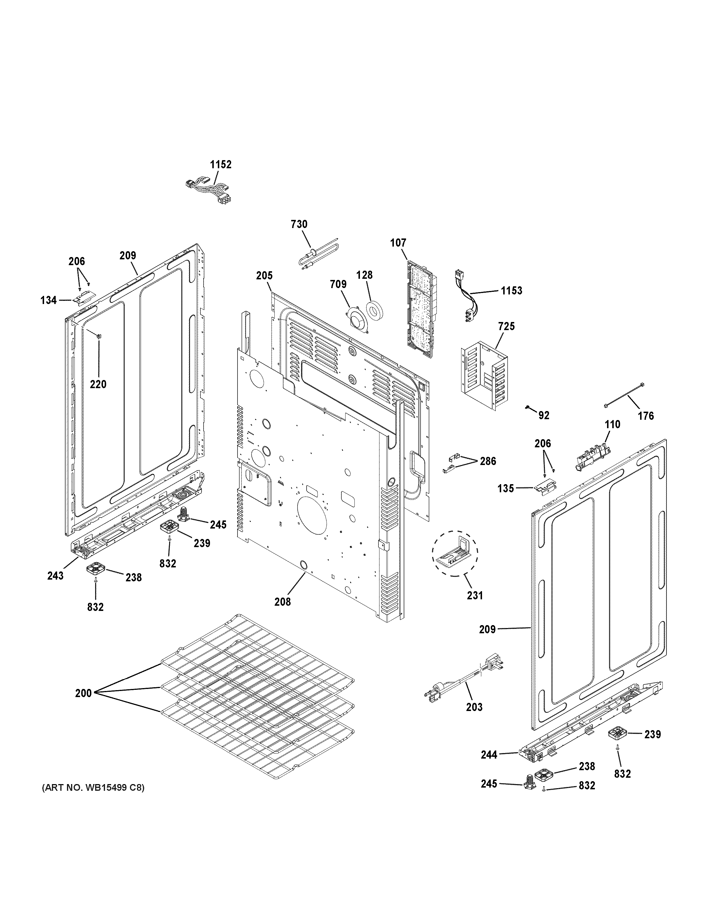 GE PGS960FEL2DS body parts diagram