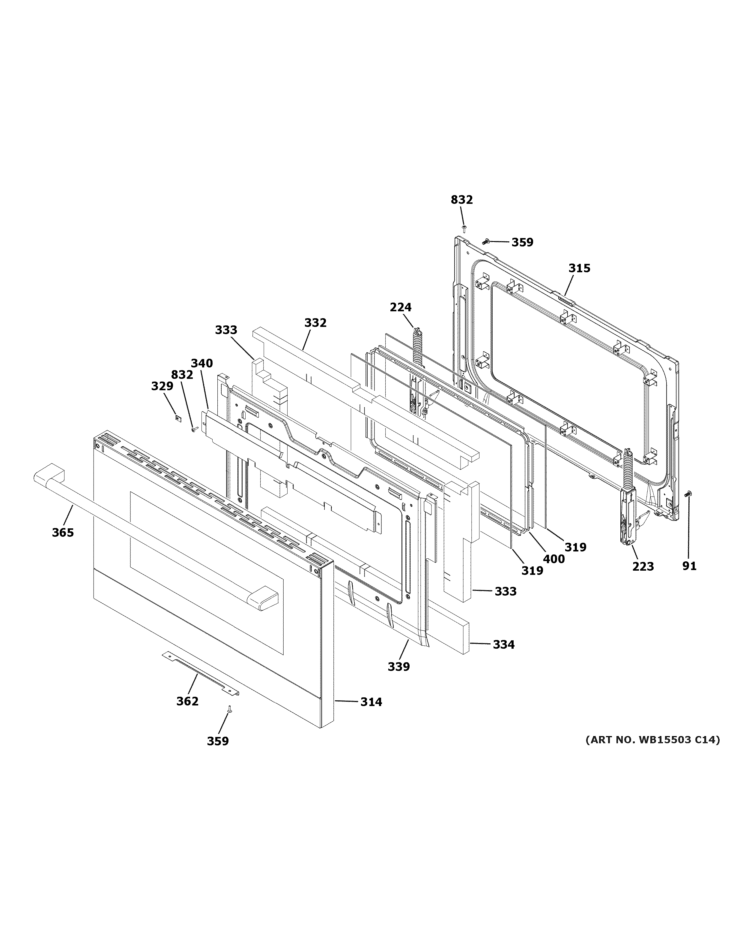 GE CGS750M2N1S5 lower door diagram
