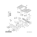 GE CGS750P4M2W2 control panel & cooktop diagram