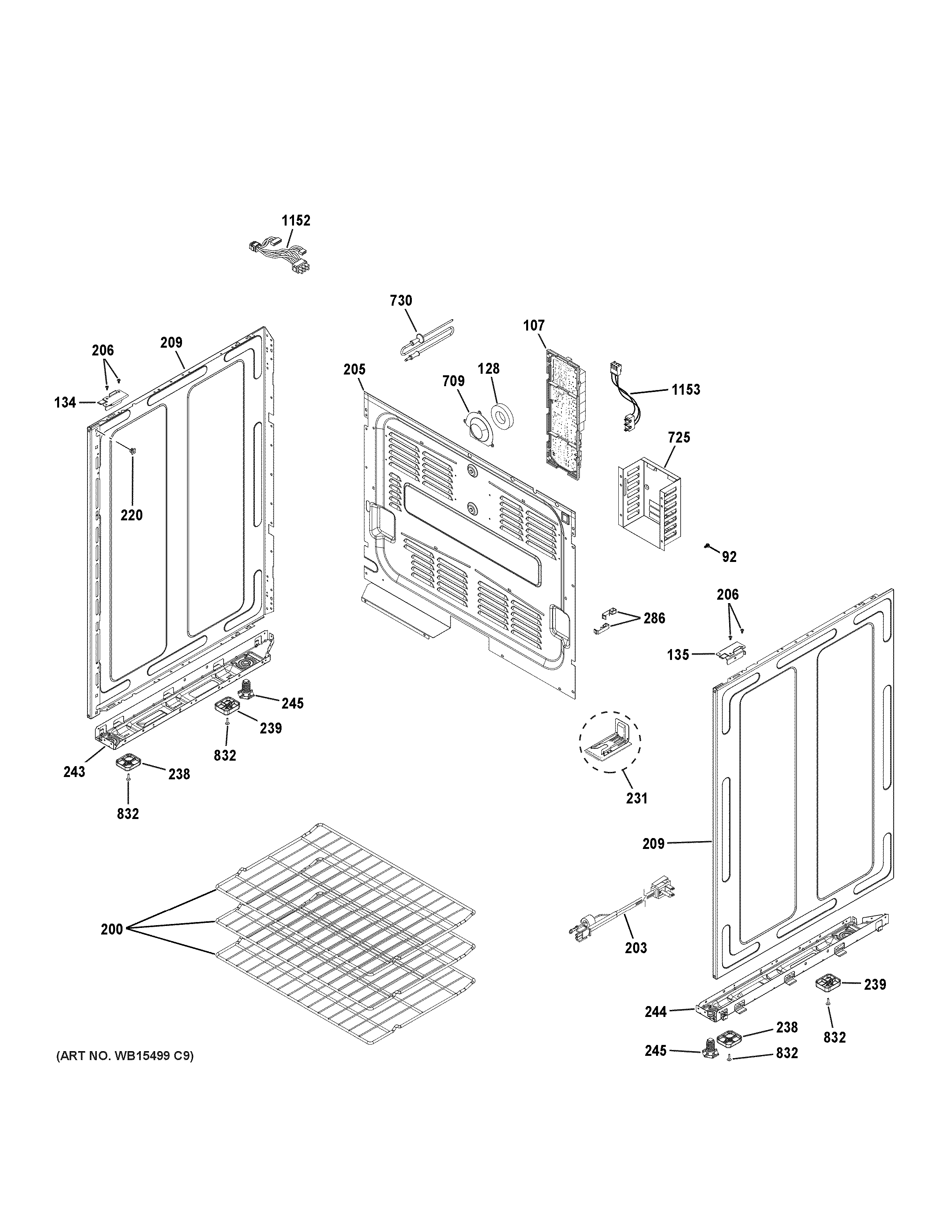 GE CGS750P3M2D1 body parts diagram