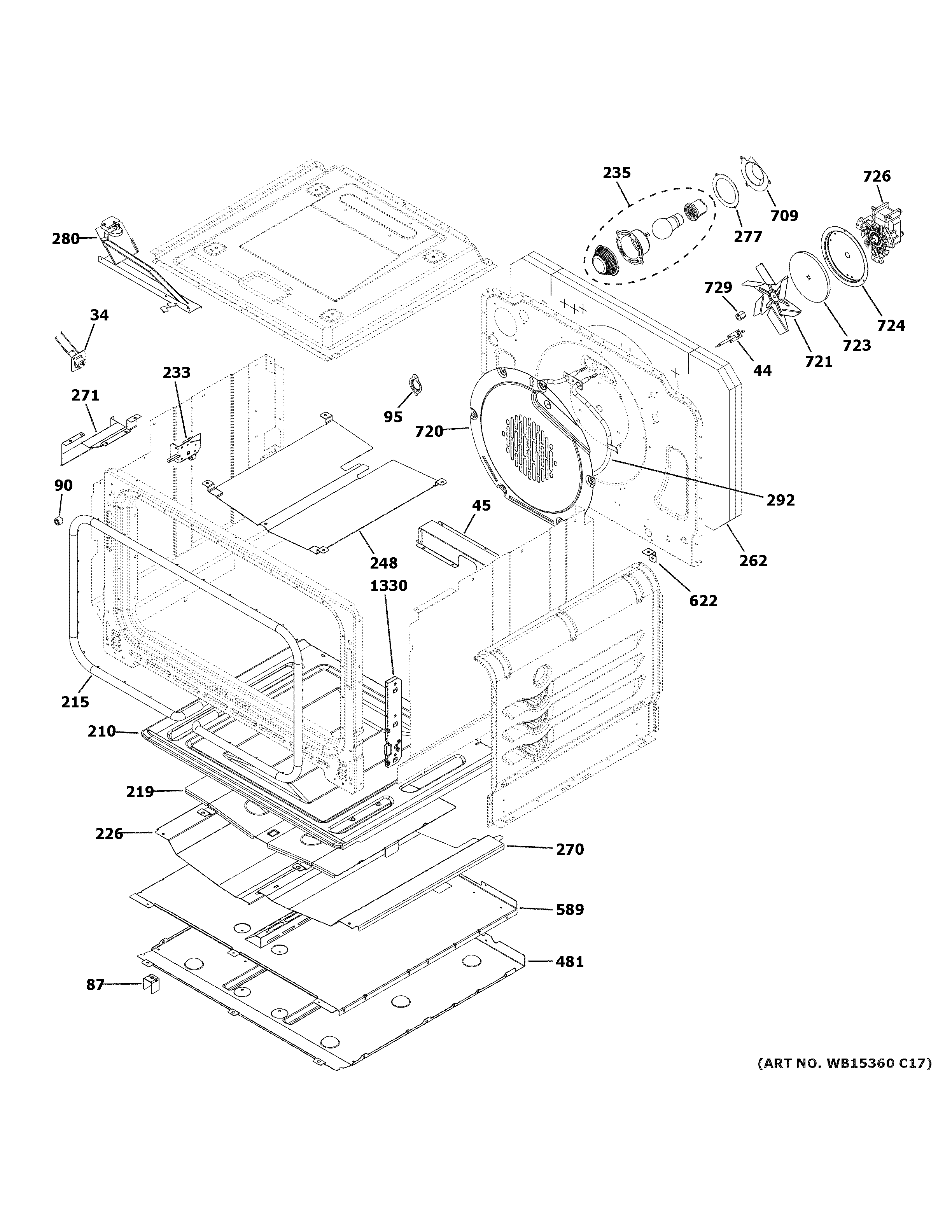 GE CGS750P3M2D1 lower oven diagram