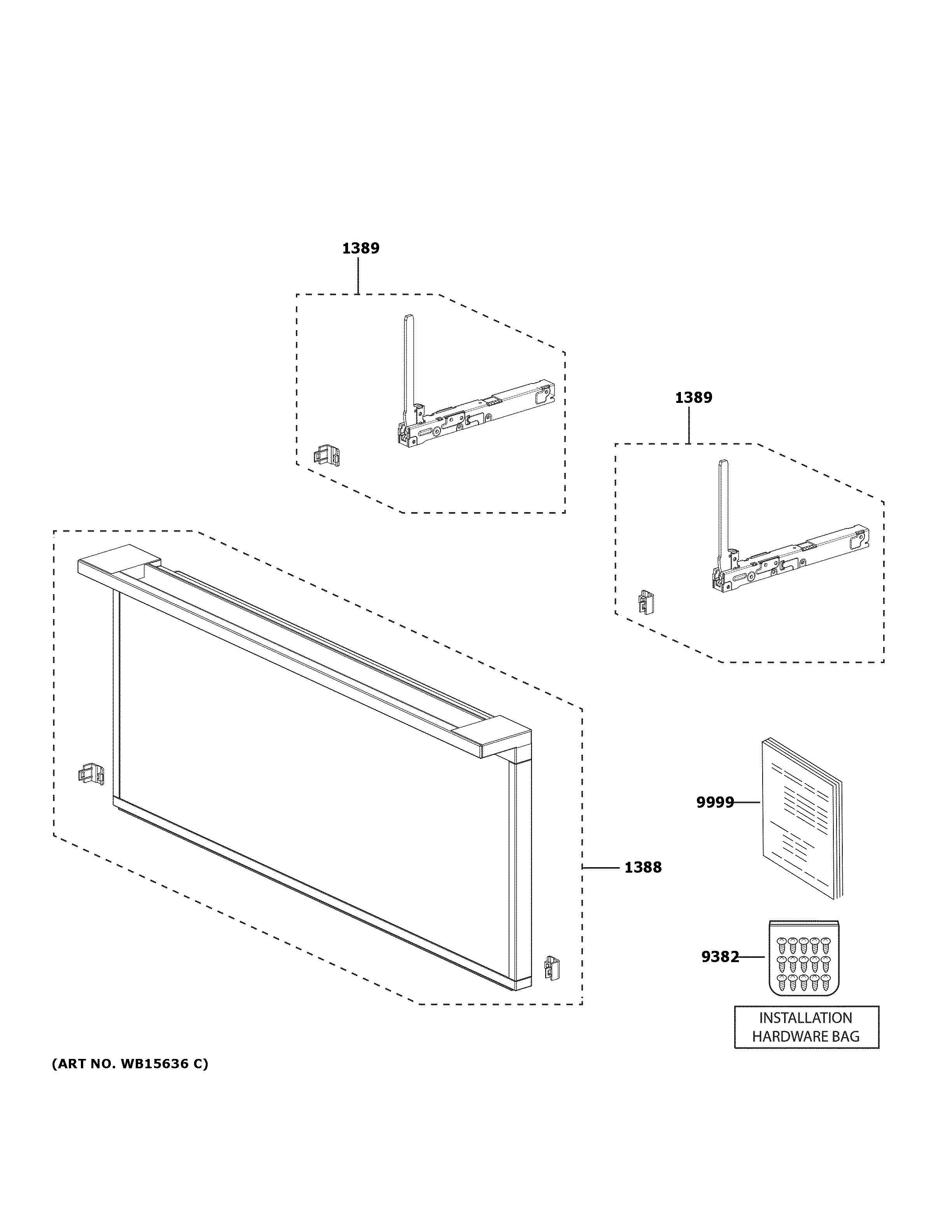 GE ZSB9131N1SS door parts diagram